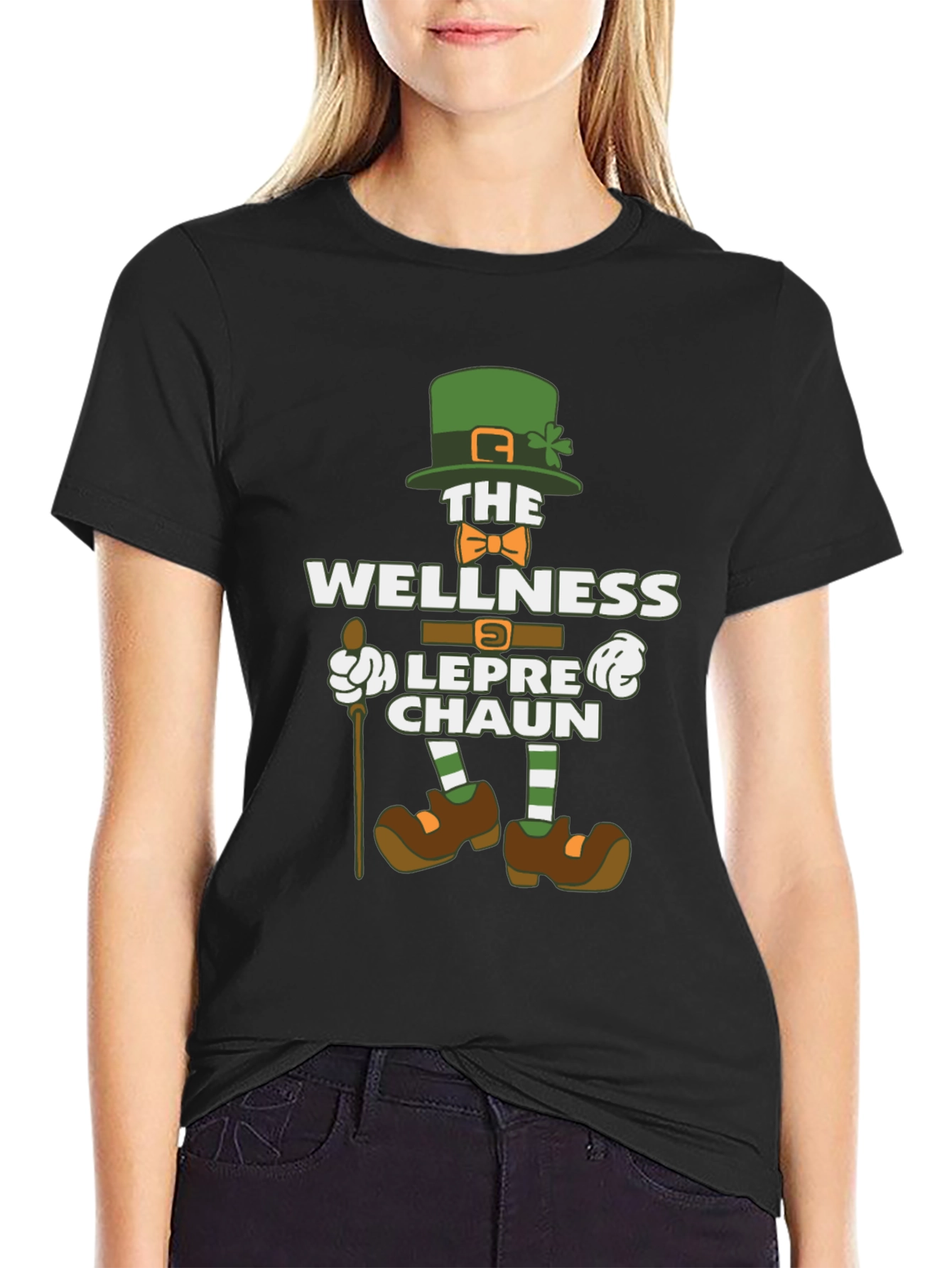 Black Wellness Leprechaun Graphic Tee - St. Patrick's Day Shirt view 2