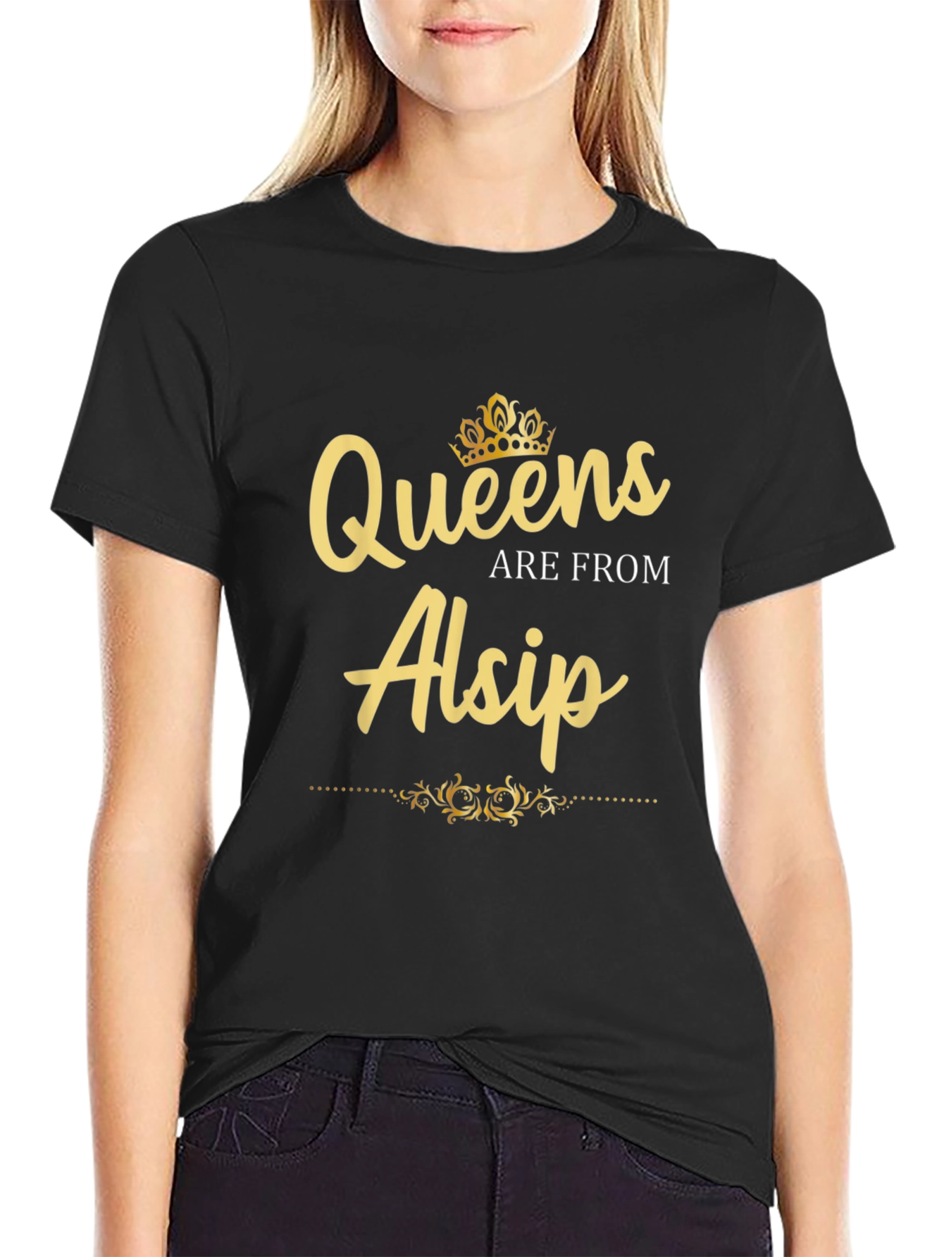 Black Queens Are From Alsip - Novelty Graphic T-Shirt view 2