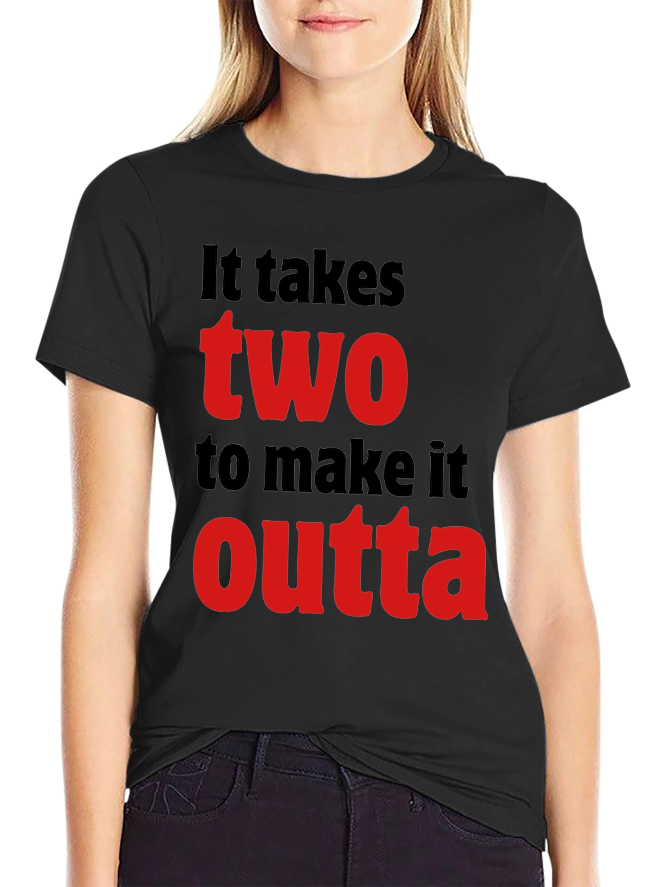 Black It Takes Two T-Shirt - Stylish Graphic Tee view 2