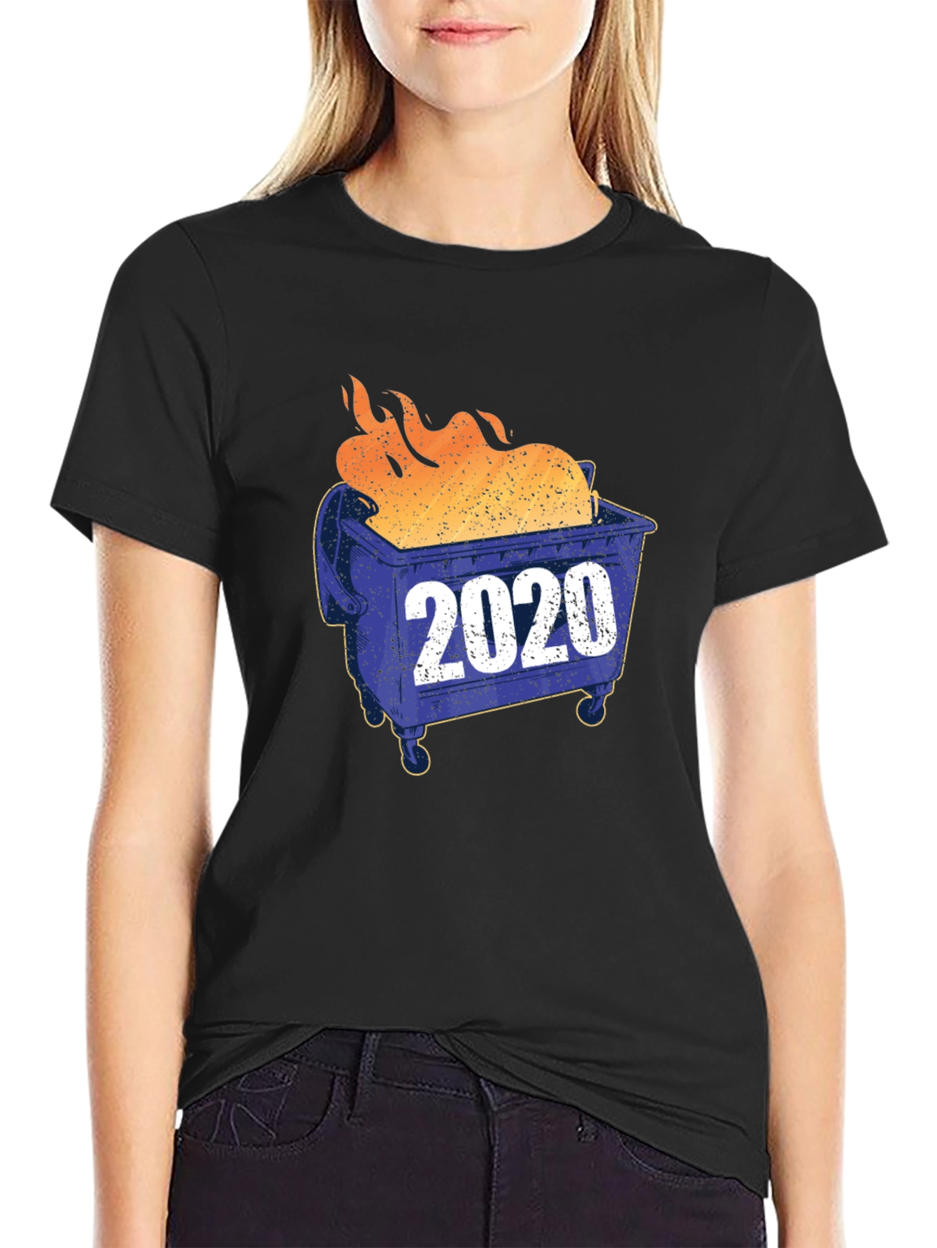 Black 2020 Dumpster Fire Graphic T-Shirt view 2
