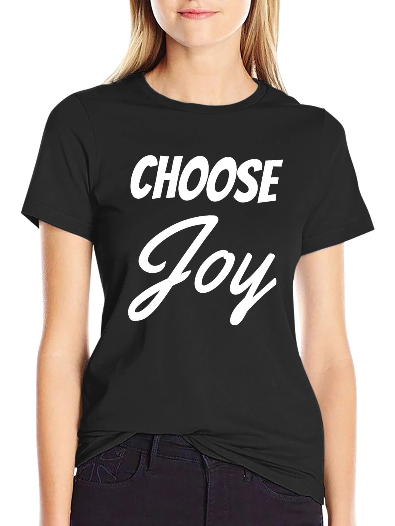 Black Choose Joy Graphic Tee - Positive Vibes T-Shirt view 2
