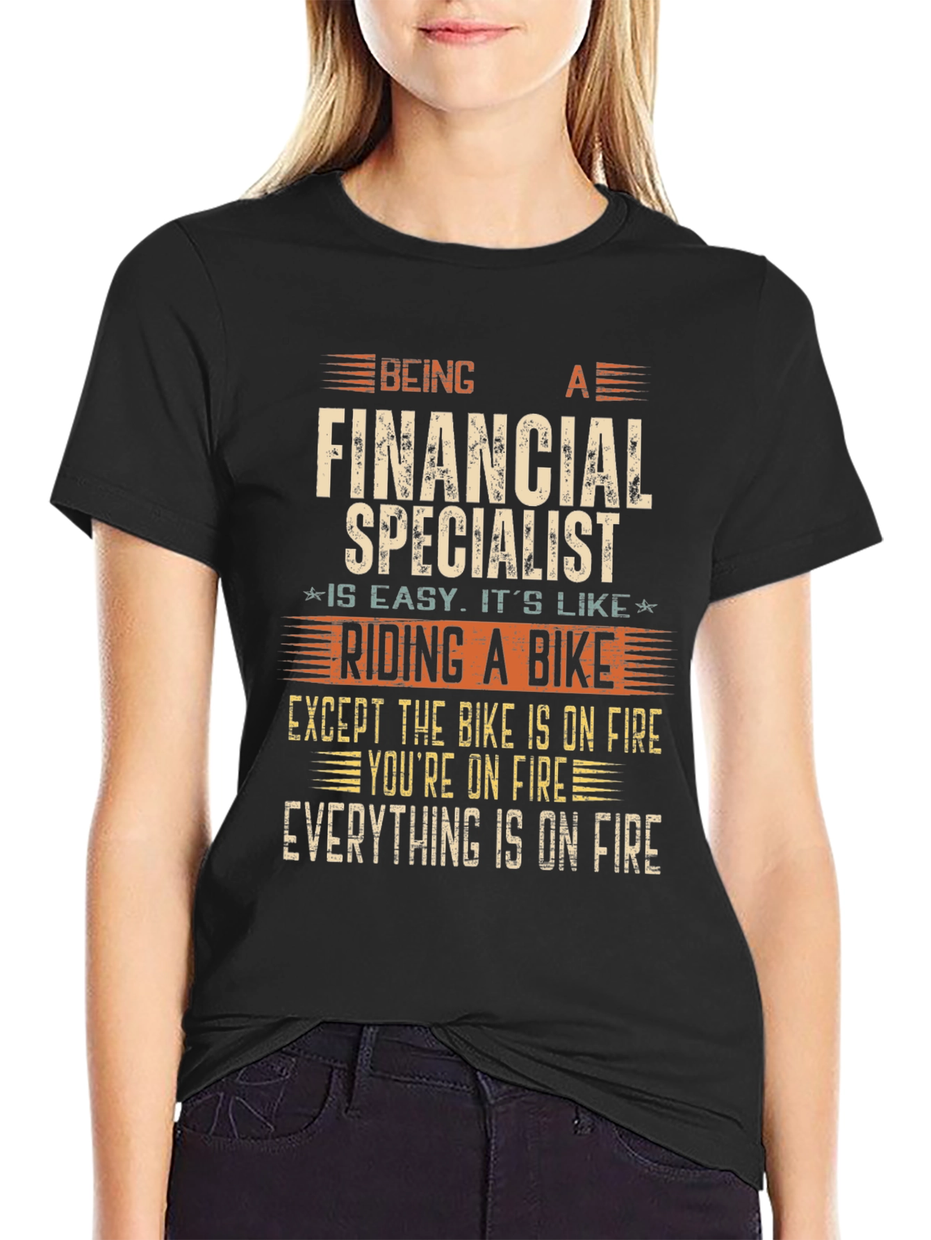 Black Financial Specialist Funny T-Shirt view 2