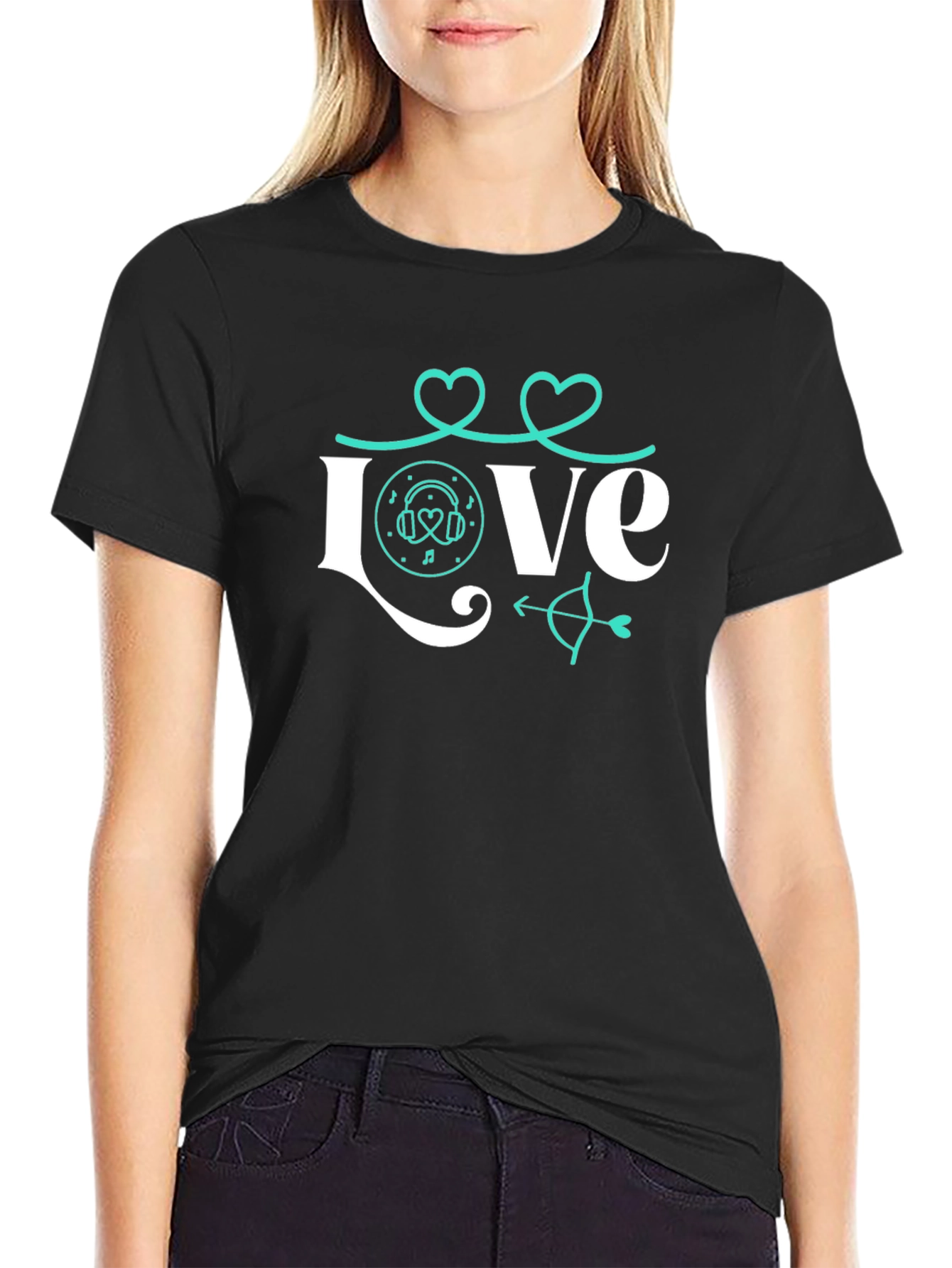 Black Love Music Valentine's Day Graphic Tee view 2