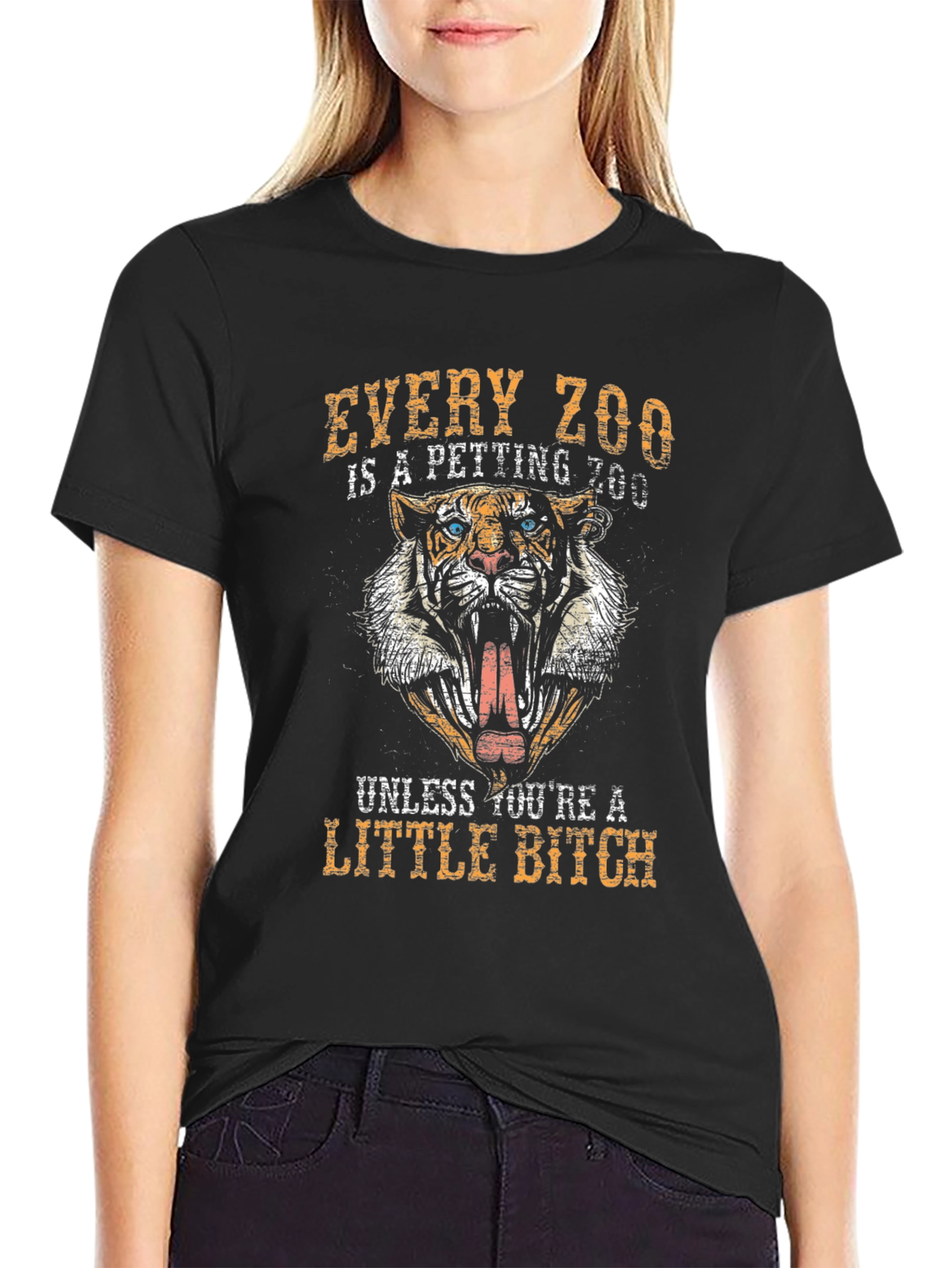 Black Every Zoo Petting Zoo Tiger Graphic Tee view 2