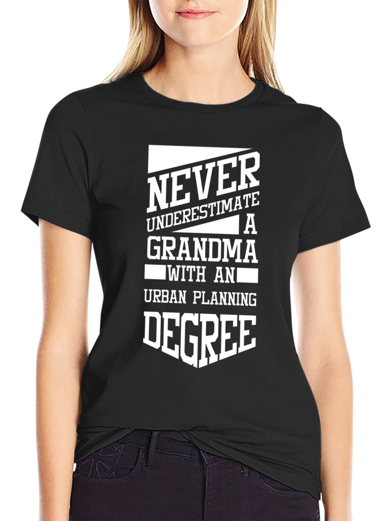 Black Never Underestimate Grandma T-Shirt view 2