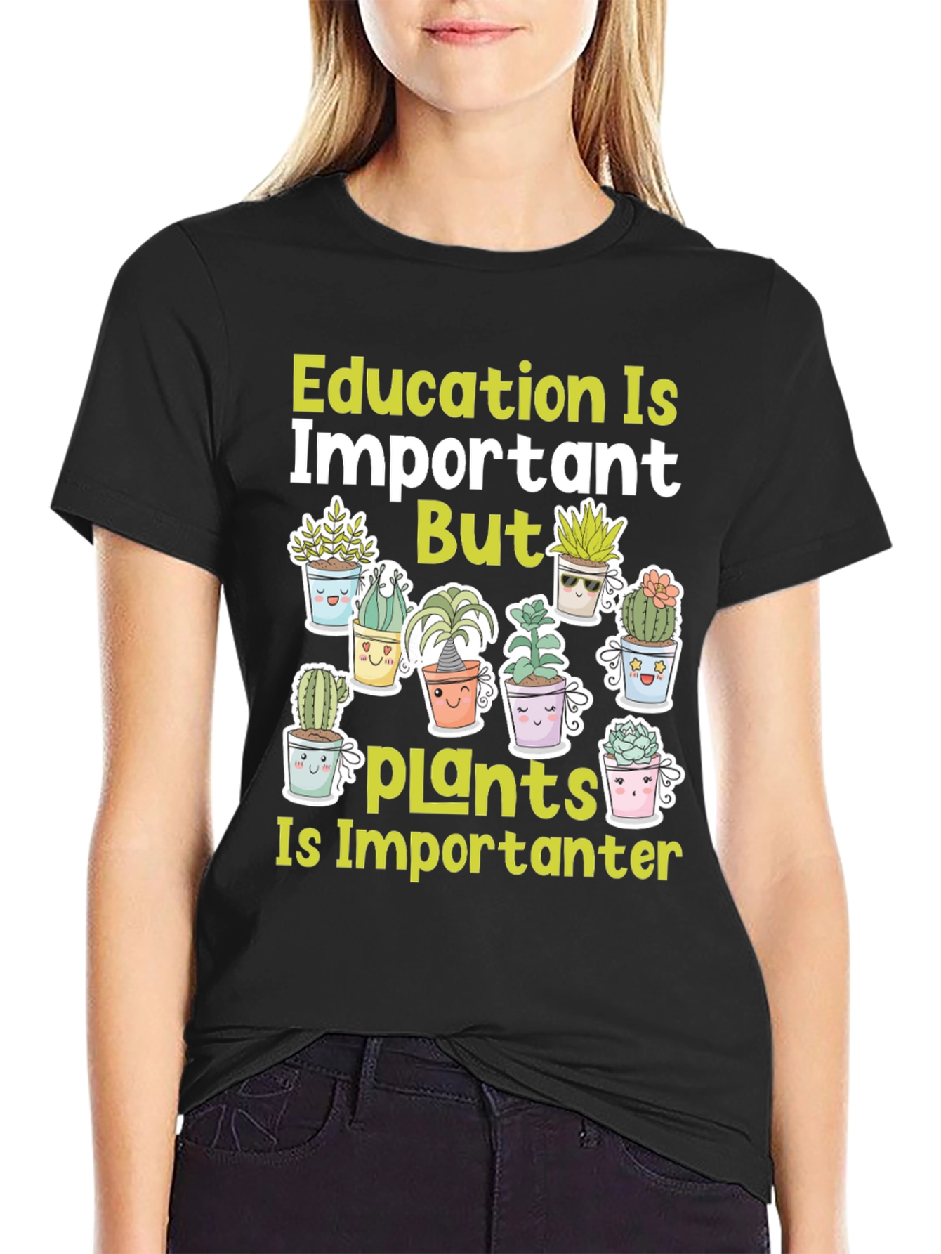 Black Education Important But Plants T-Shirt view 2