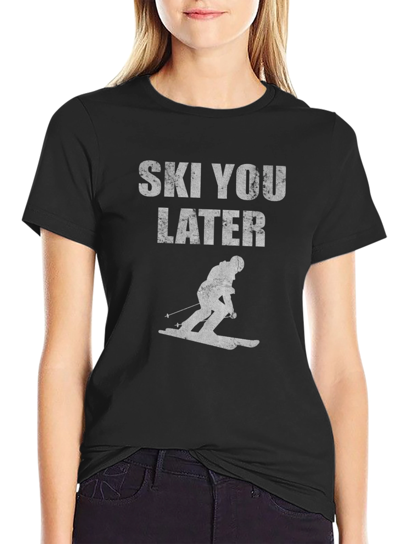 Black Ski You Later Graphic T-Shirt view 2
