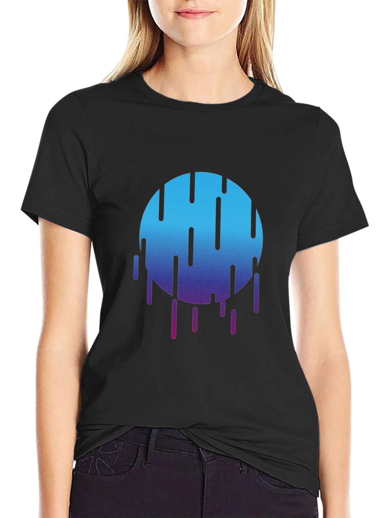 Black Abstract Gradient Circle Tee view 2