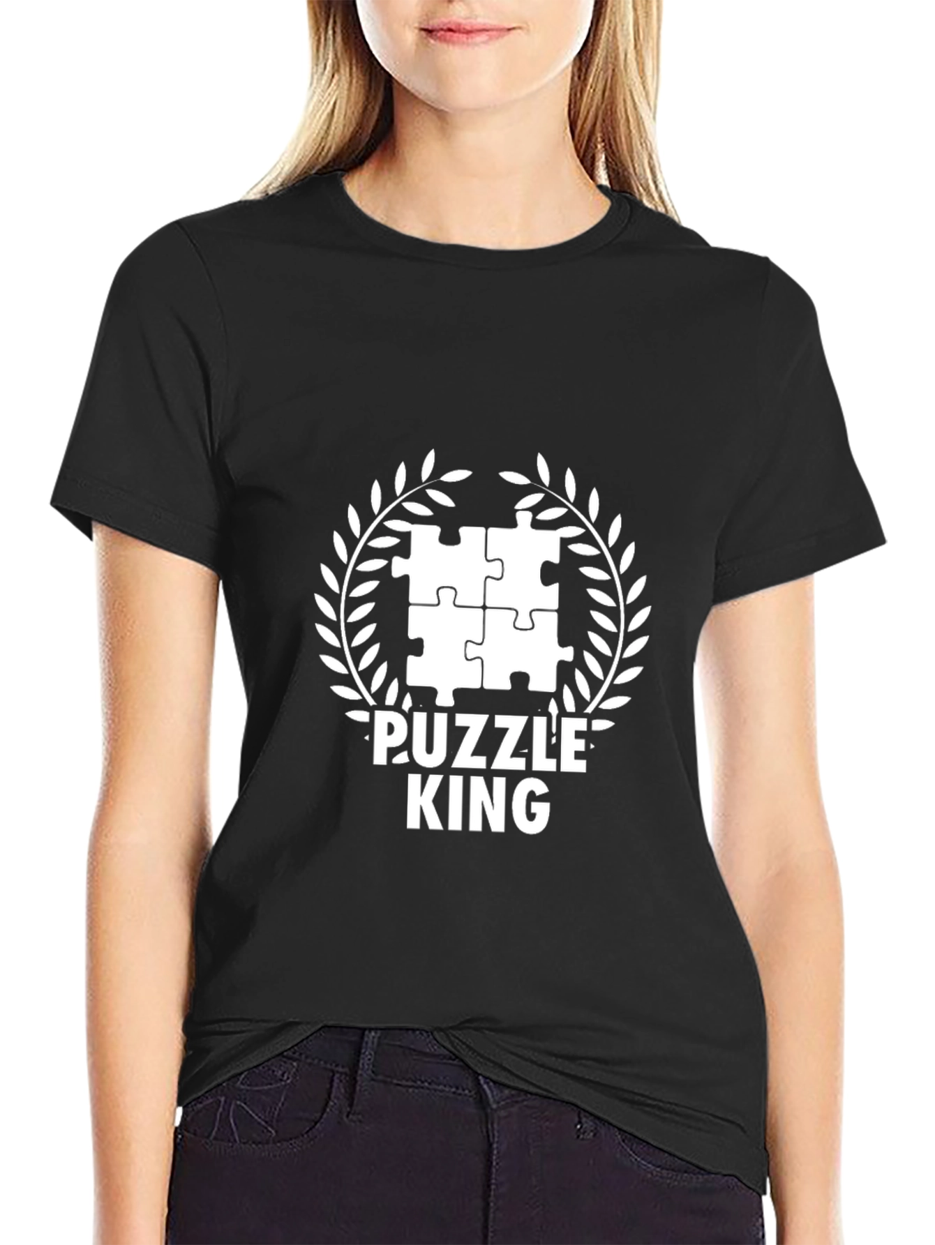 Black Puzzle King T-Shirt - Black Graphic Tee view 2