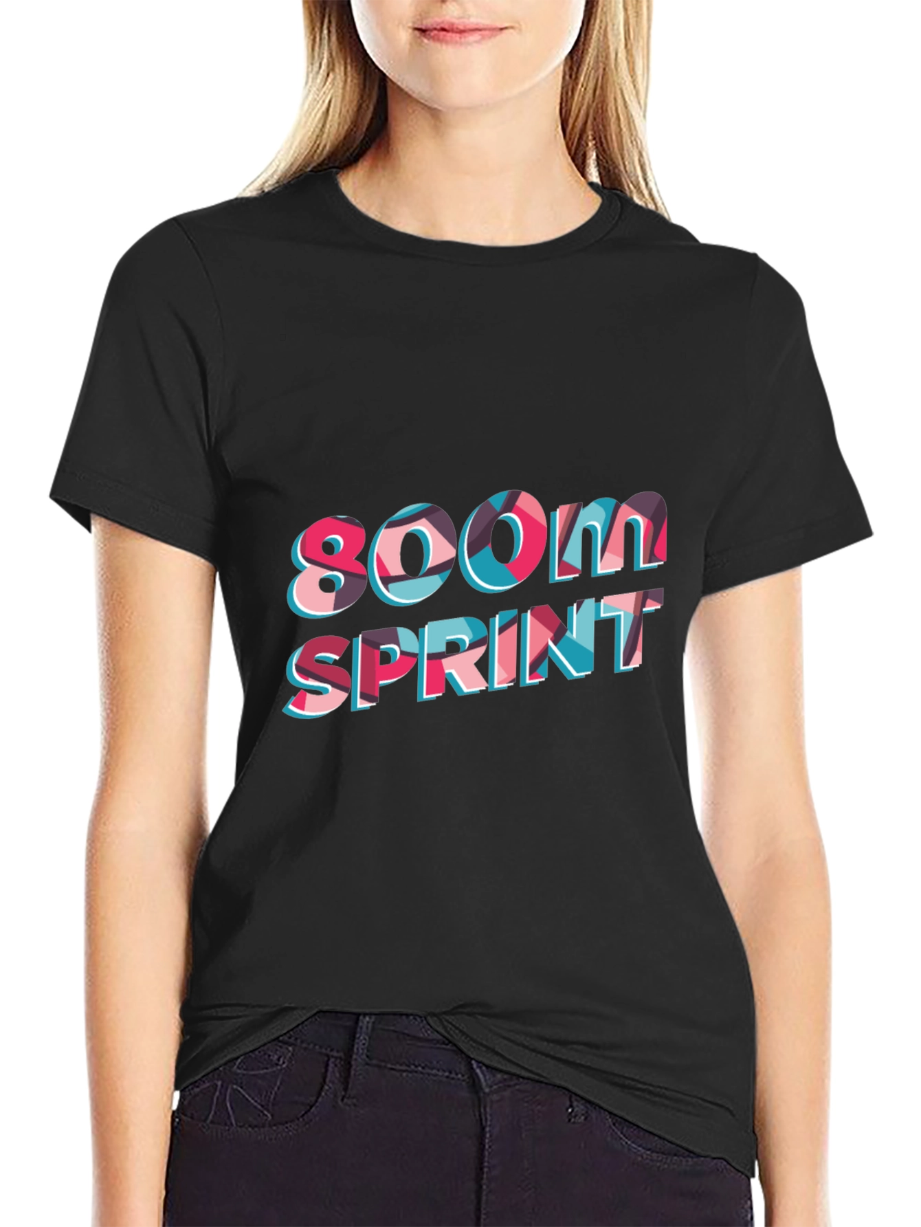 Black 800M Sprint Black T-Shirt view 2