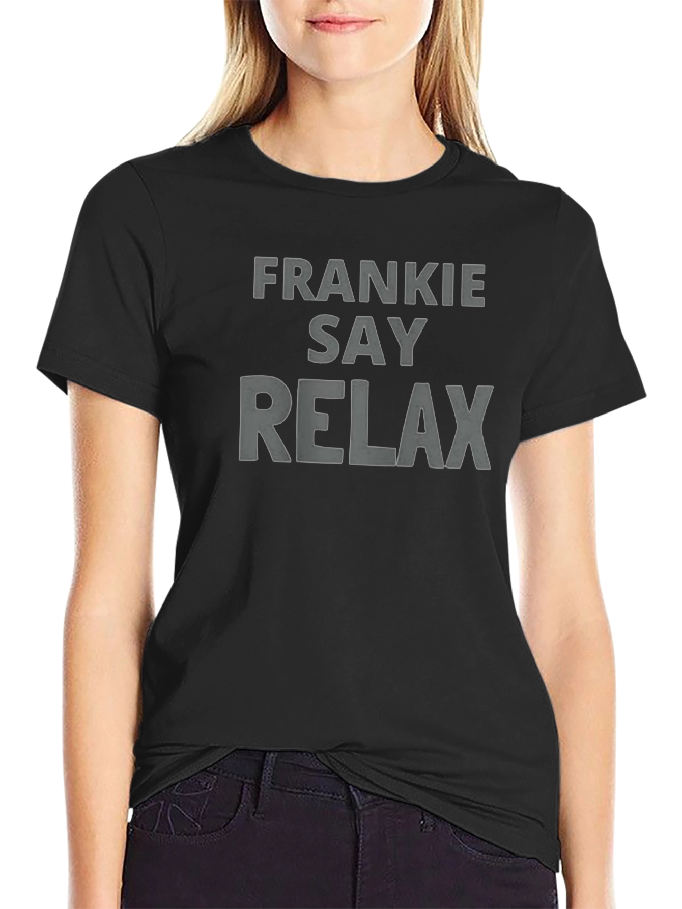 Black Frankie Say Relax Graphic Tee - Retro Style view 2