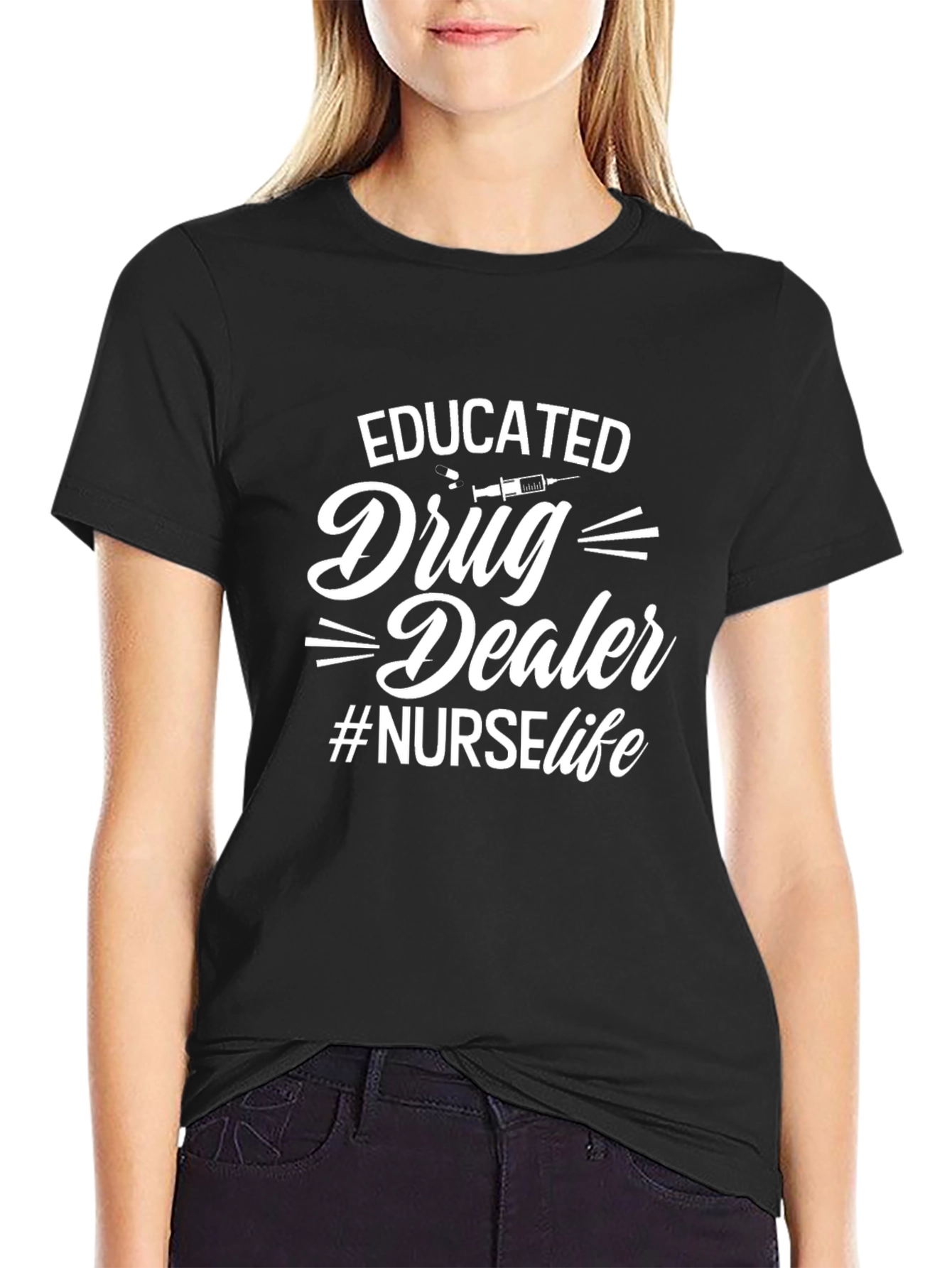 Black Educated Drug Dealer Nurse Life T-Shirt view 2