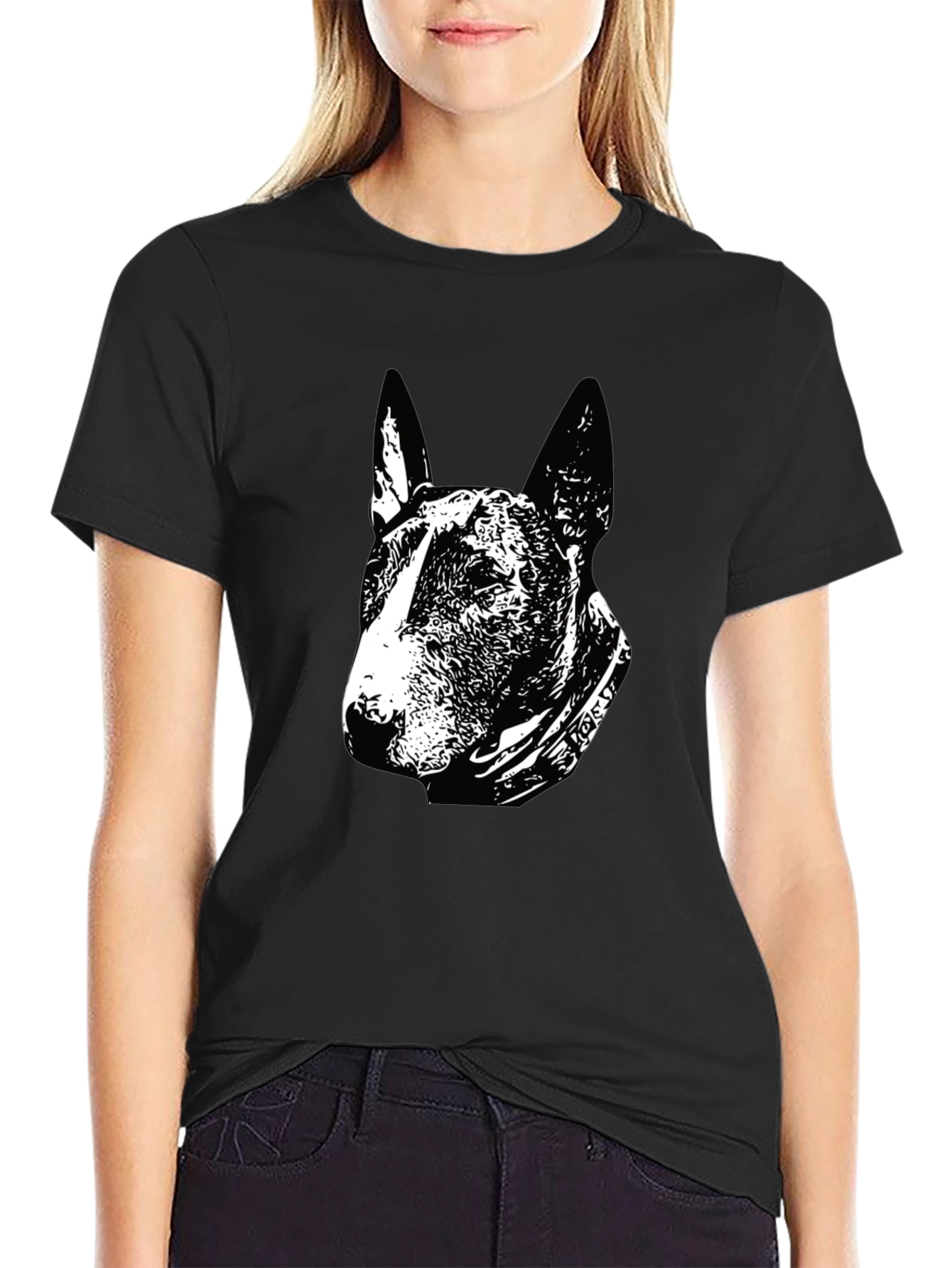 Black Dog Lover's Black Graphic T-Shirt view 2