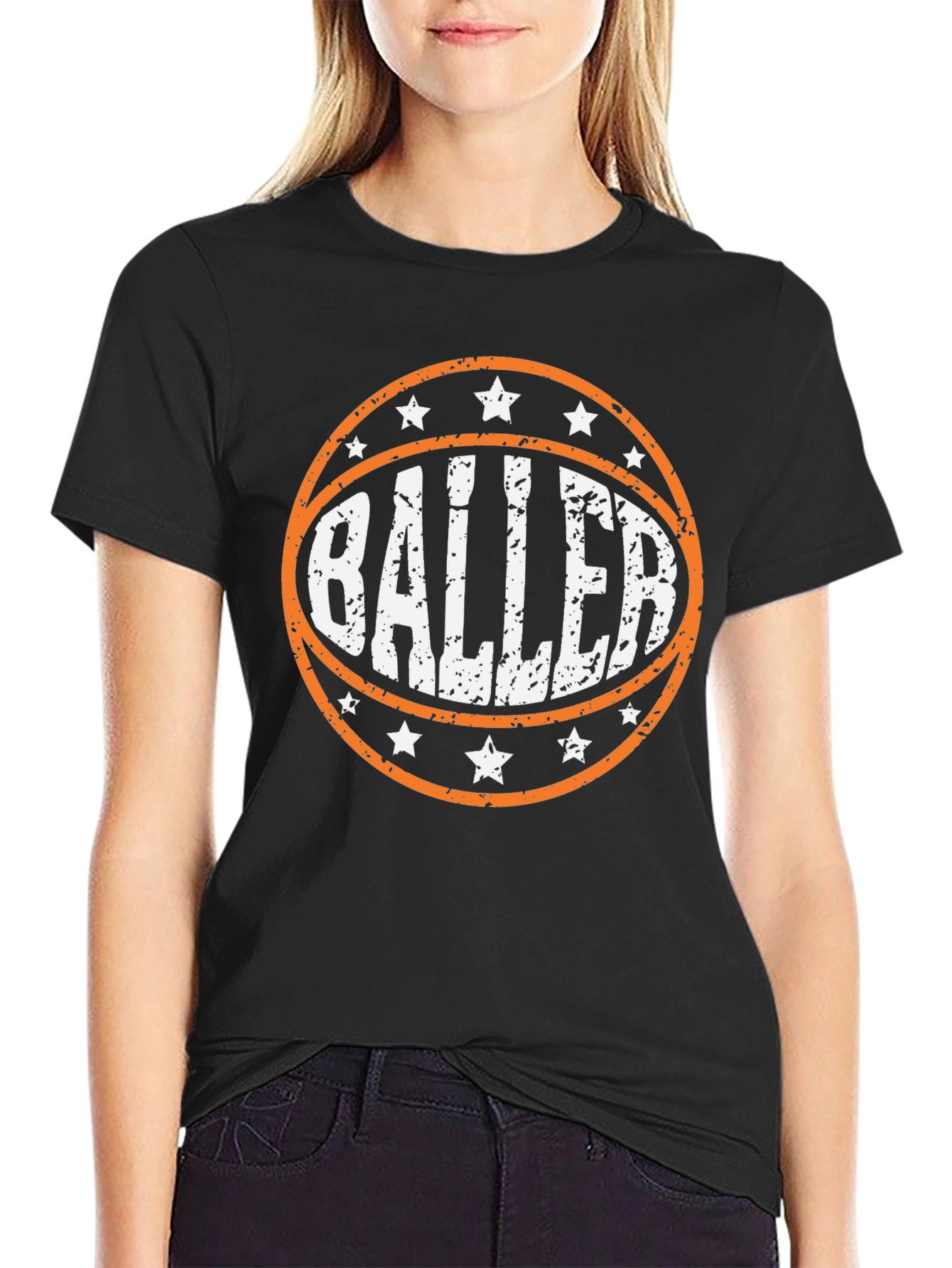 Black Baller Graphic Tee - Basketball Player T-Shirt view 2