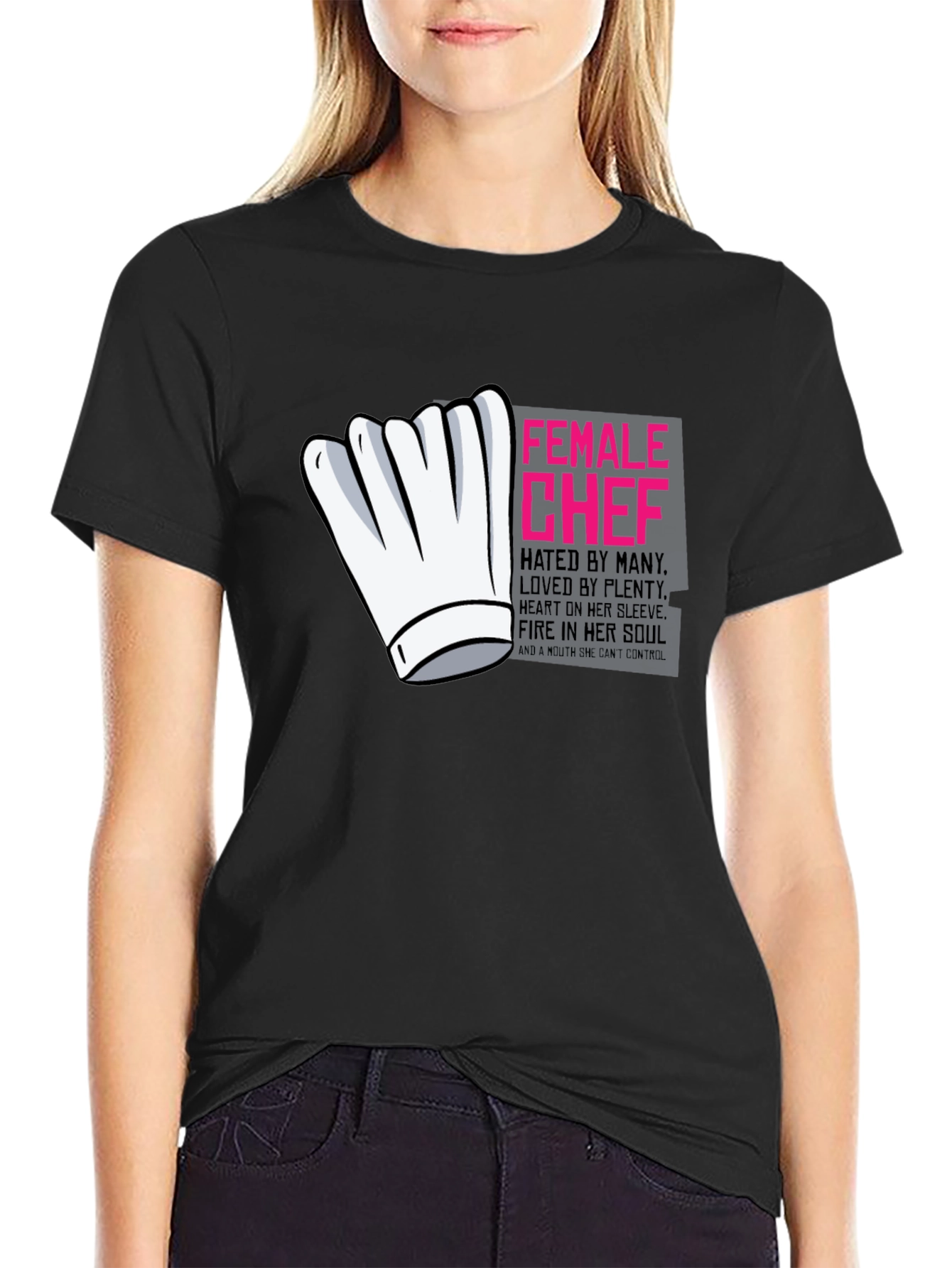 Black Female Chef Graphic T-Shirt view 2