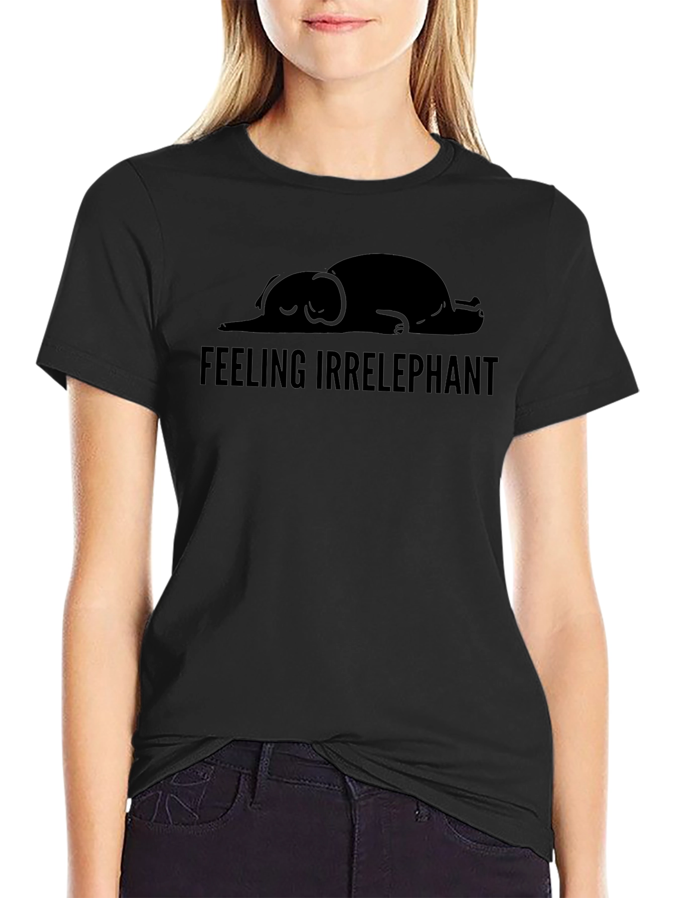 Black Feeling Irrelephant T-Shirt - Funny Graphic Tee view 2