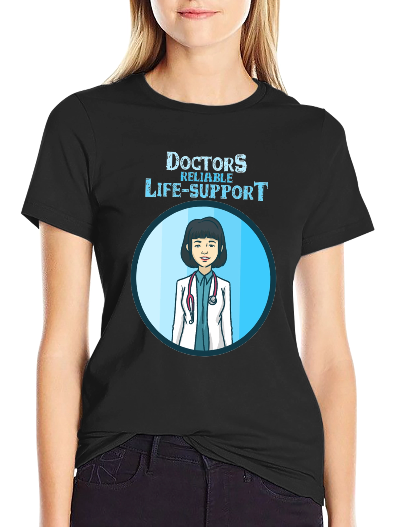 Black Doctors Reliable Life-Support T-Shirt view 2