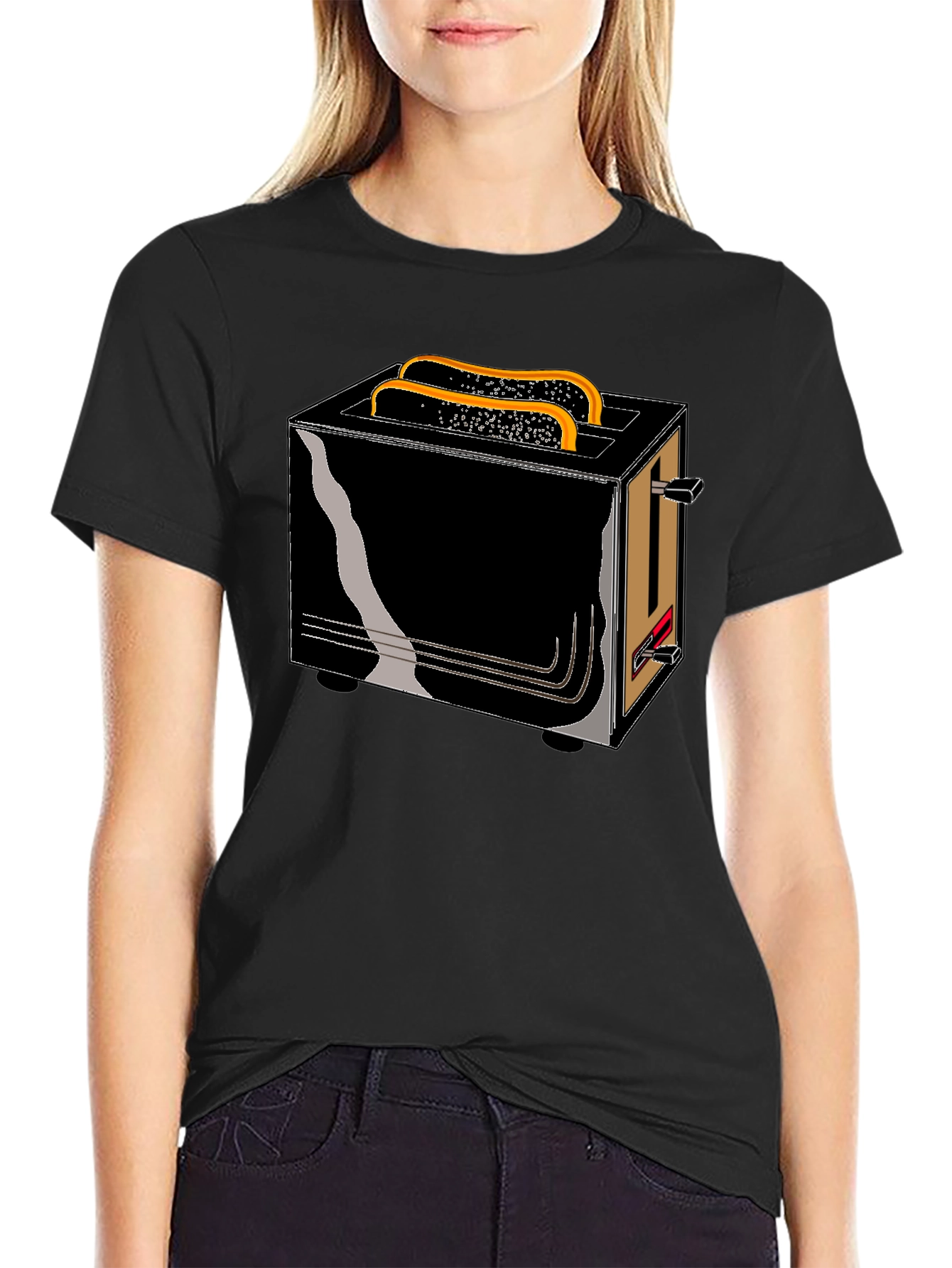 Black Toaster Graphic Tee - Breakfast Humor T-Shirt view 2