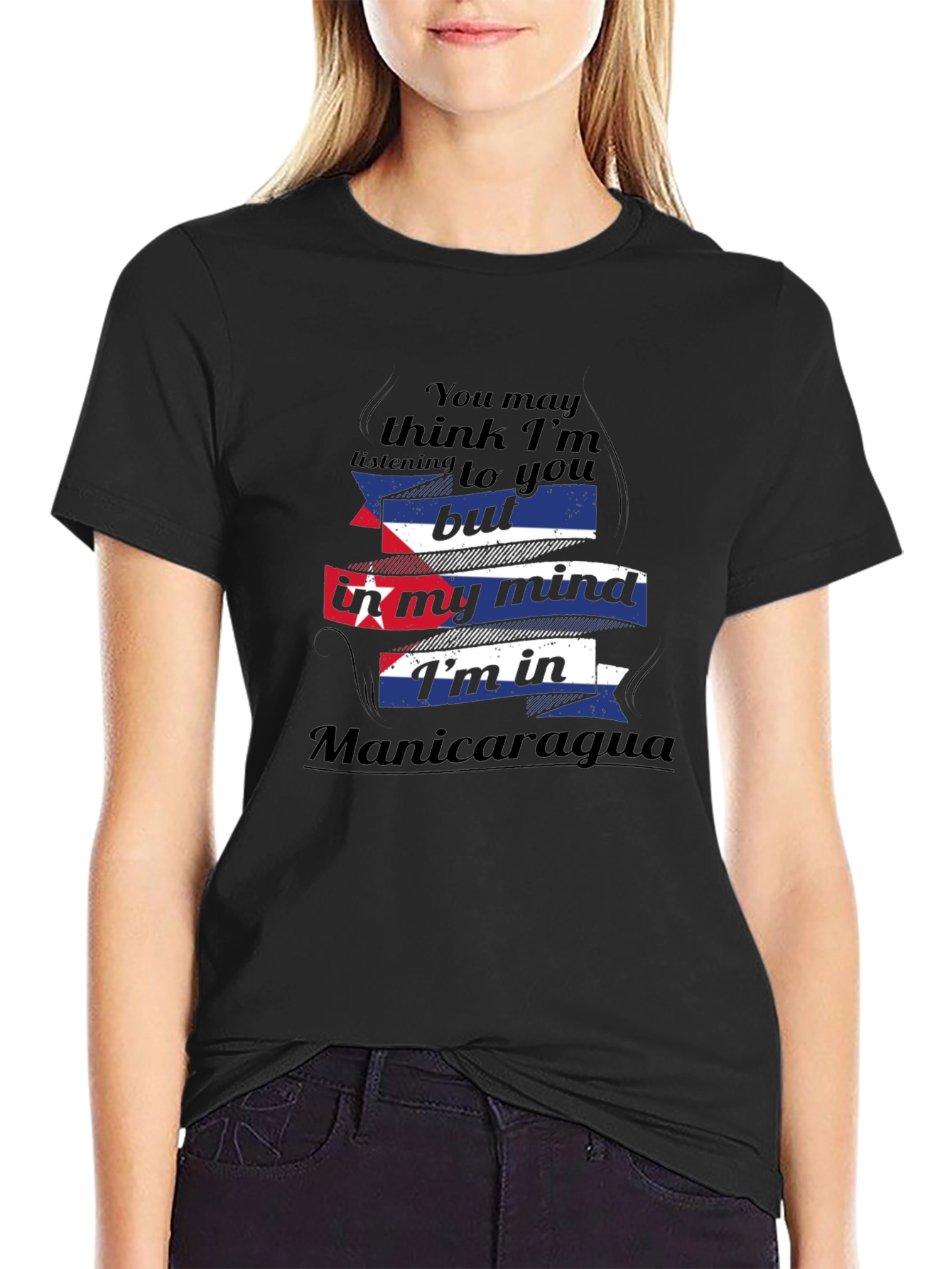 Black Manicaragua Mind T-Shirt - Funny Travel Tee view 2