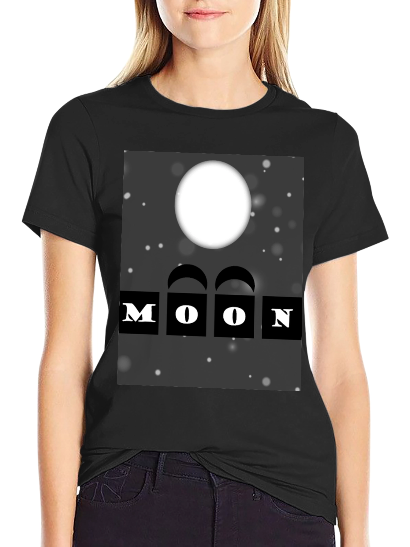 Black Moon Graphic Black T-Shirt view 2