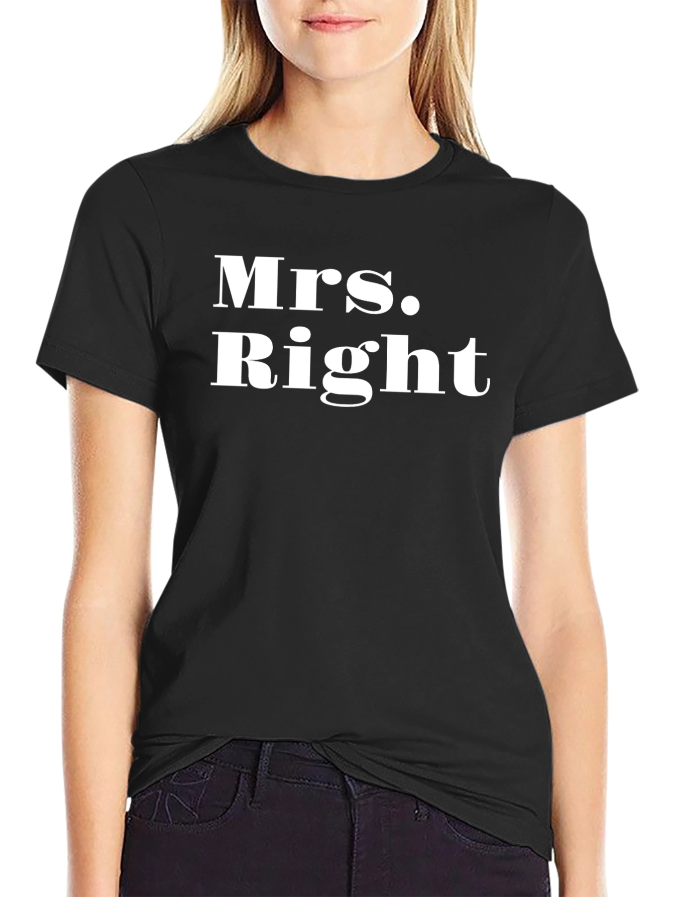 Black Mrs. Right Black Graphic T-Shirt view 2