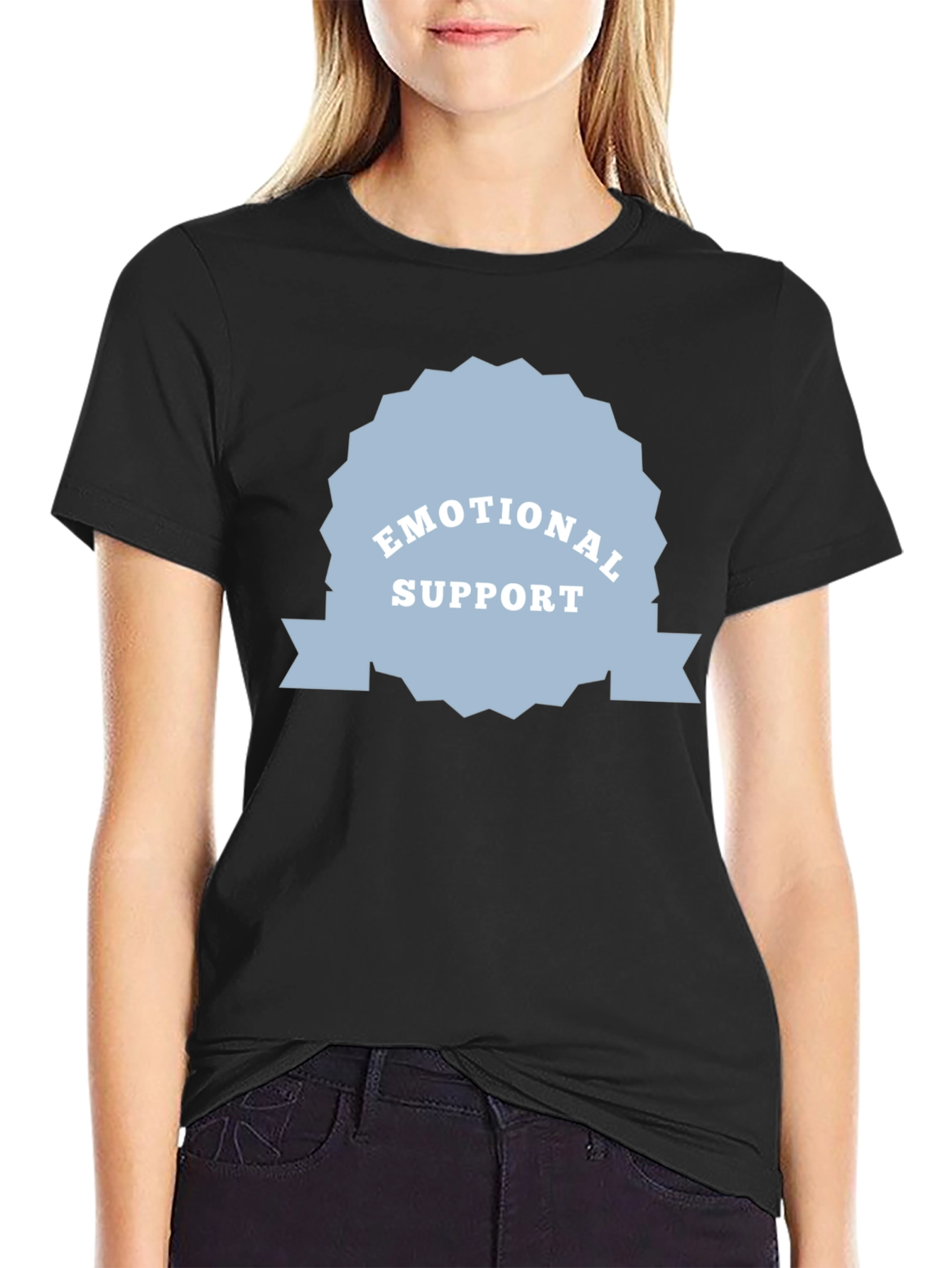 Black Emotional Support Black Tee view 2