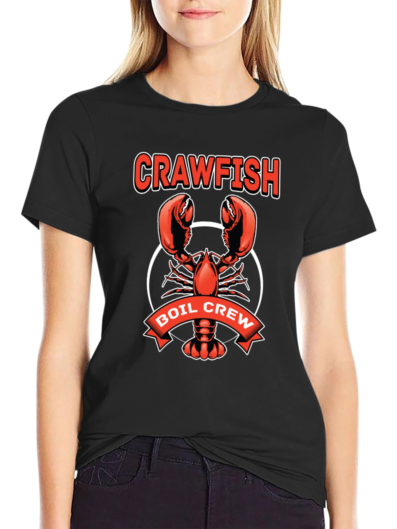 Black Crawfish Boil Crew Graphic T-Shirt - Black view 2