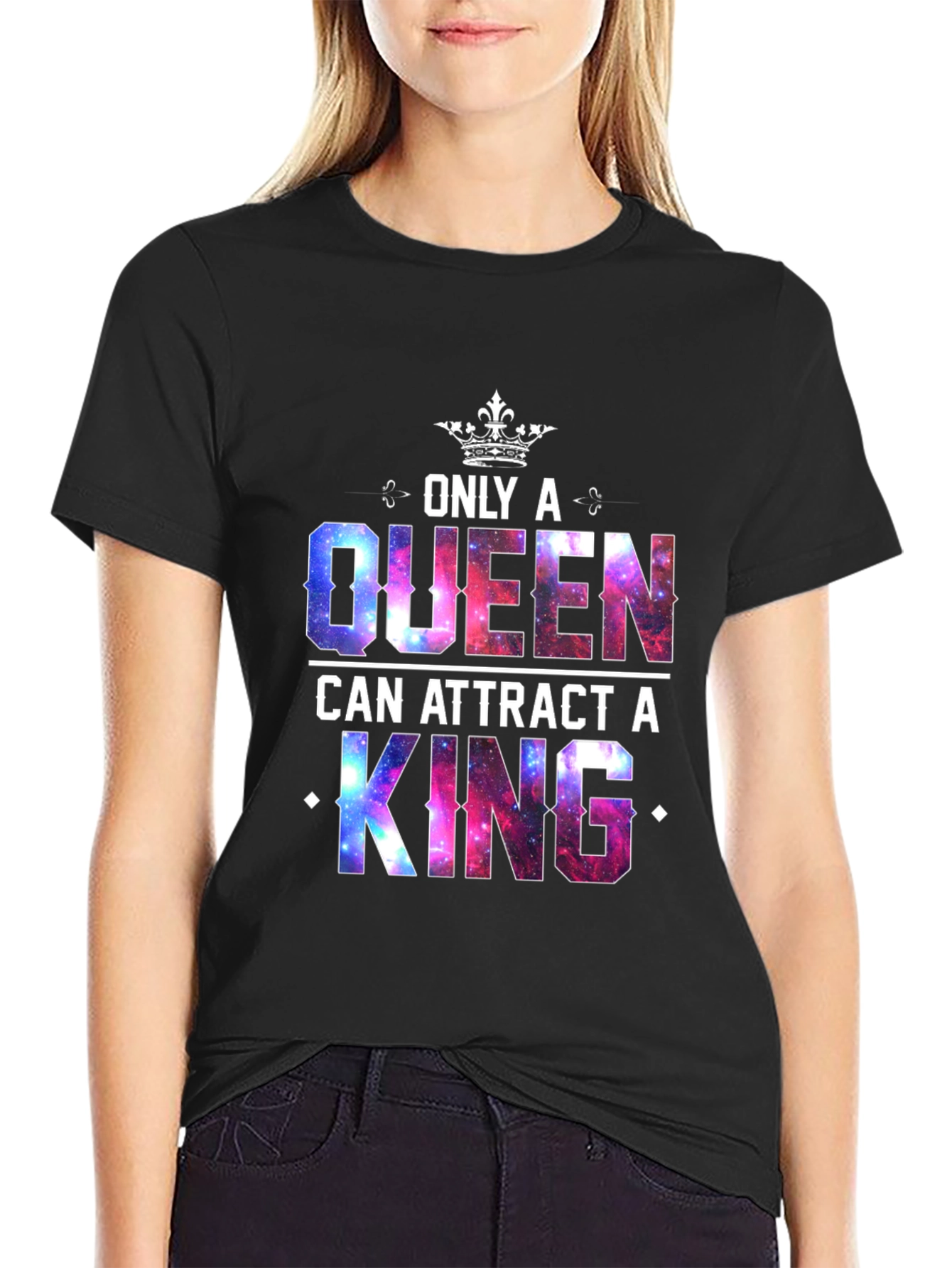 Black Queen & King Graphic T-Shirt view 2