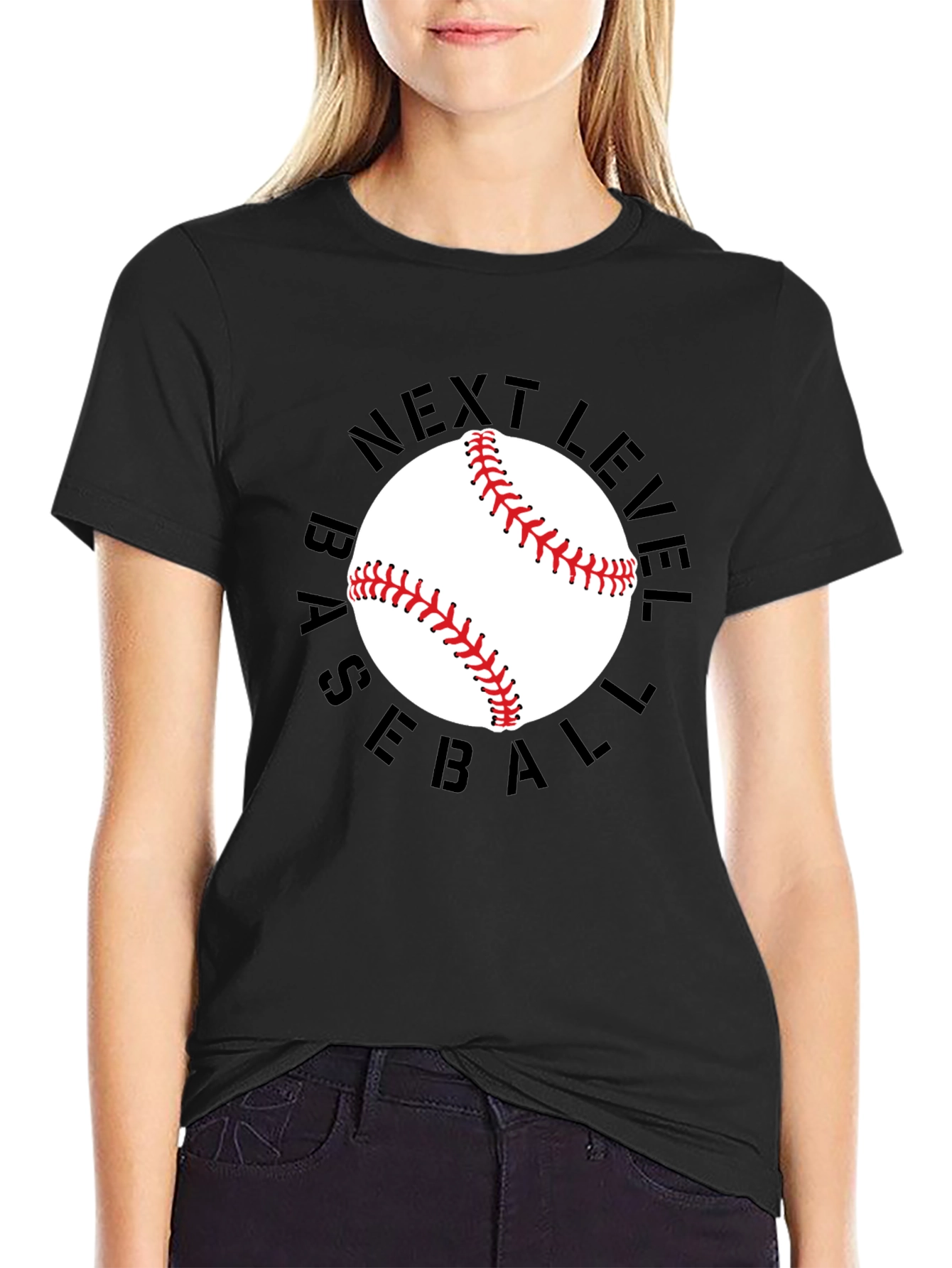 Black Next Level Baseball Graphic Tee view 2