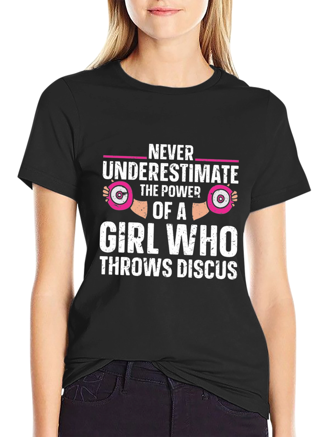 Black Girl Discus Thrower Power T-Shirt view 2