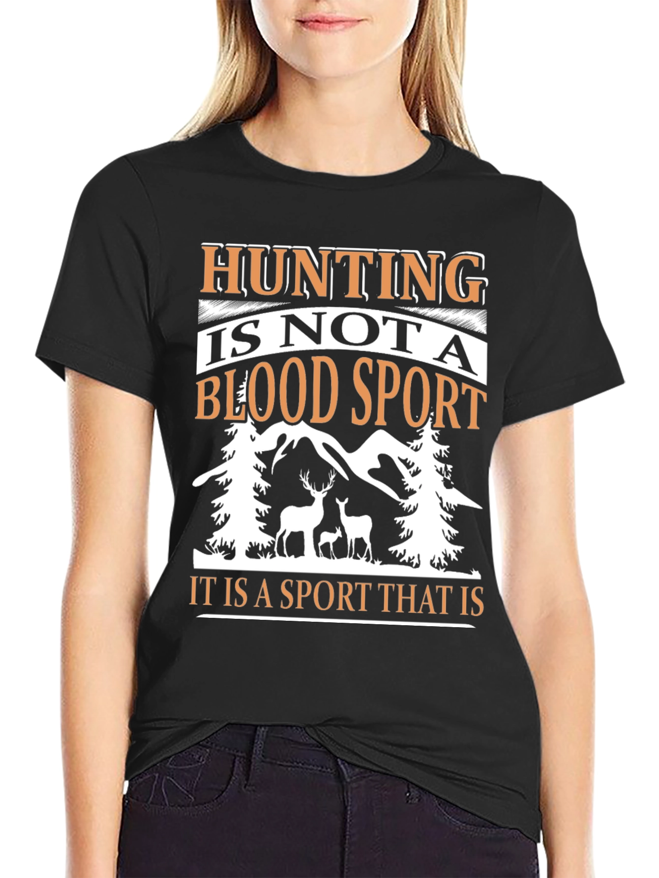 Black Hunting Is Not A Blood Sport Graphic Tee view 2