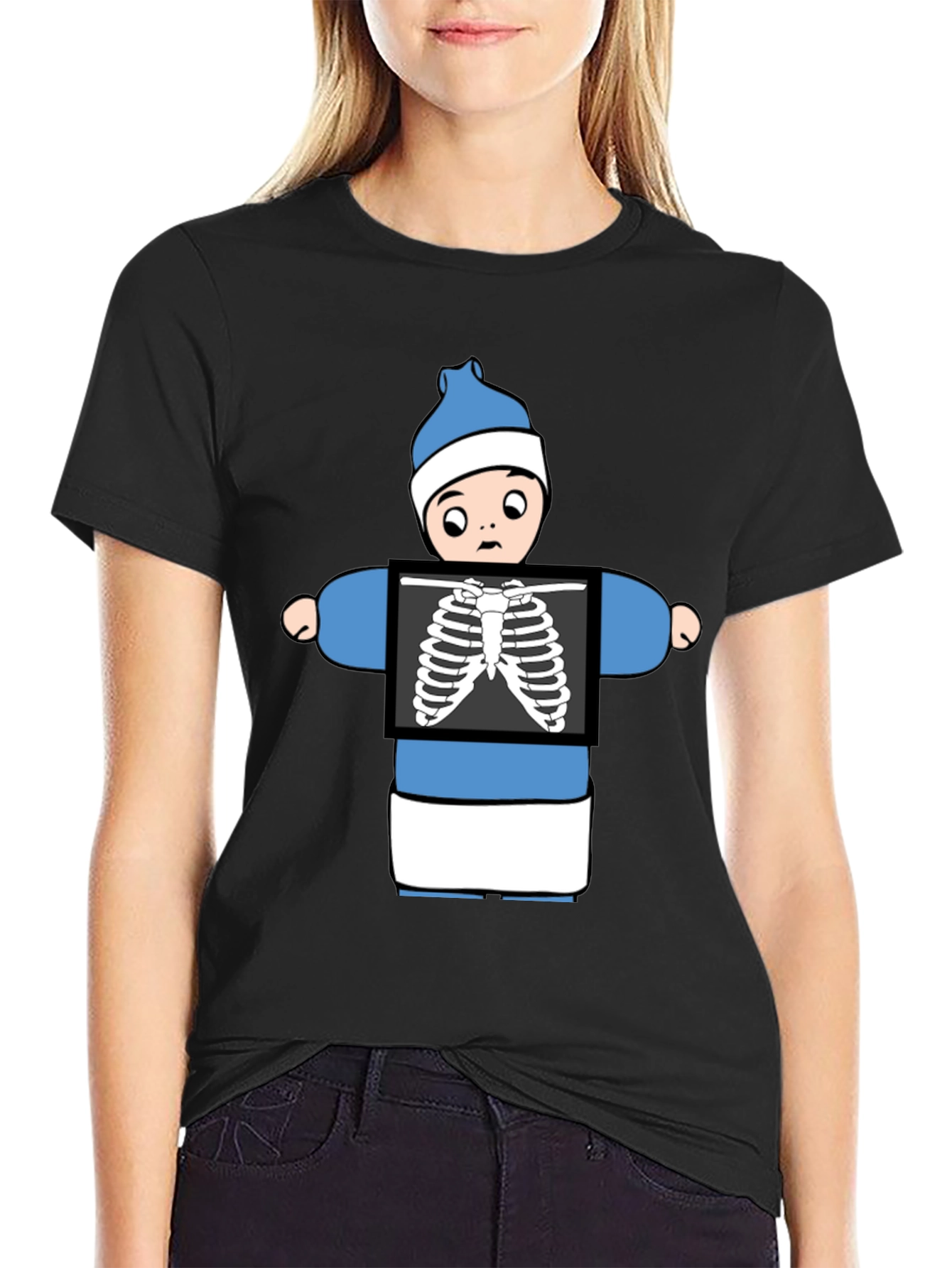 Black Funny X-Ray Baby T-Shirt view 2