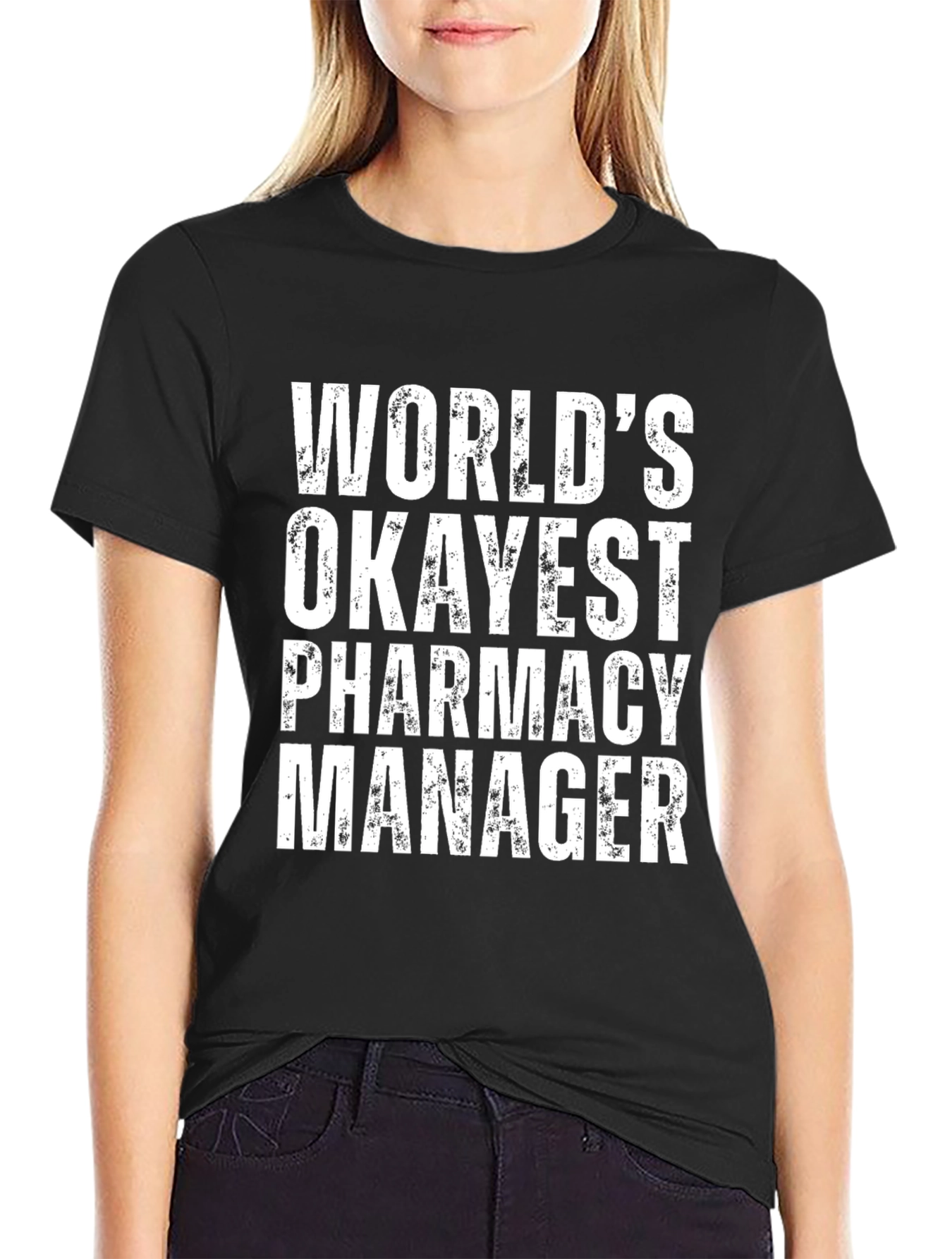 Black Funny Pharmacy Manager T-Shirt view 2