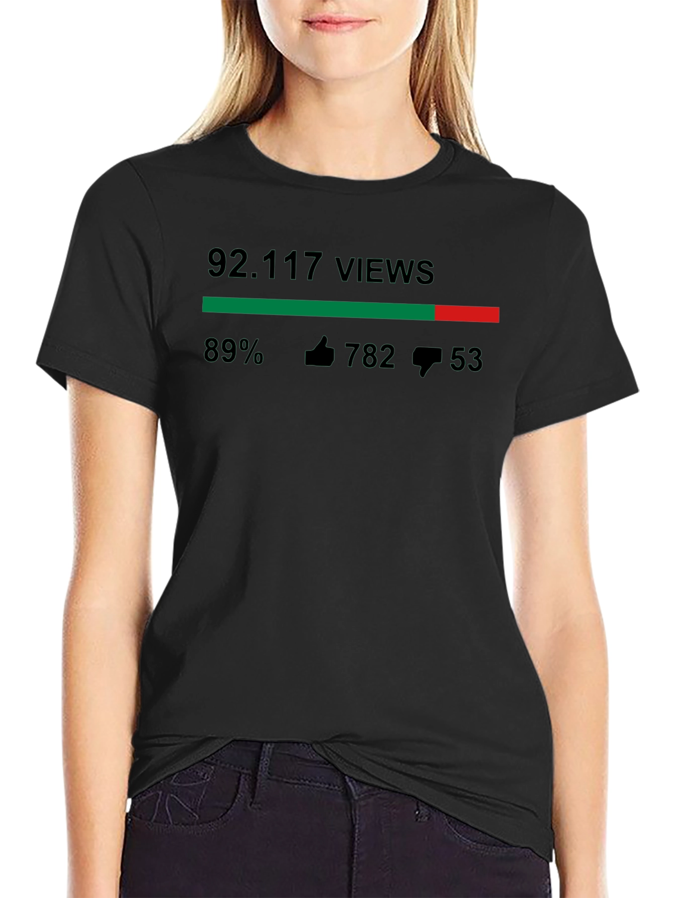 Black 92,117 Views Graphic T-Shirt view 2