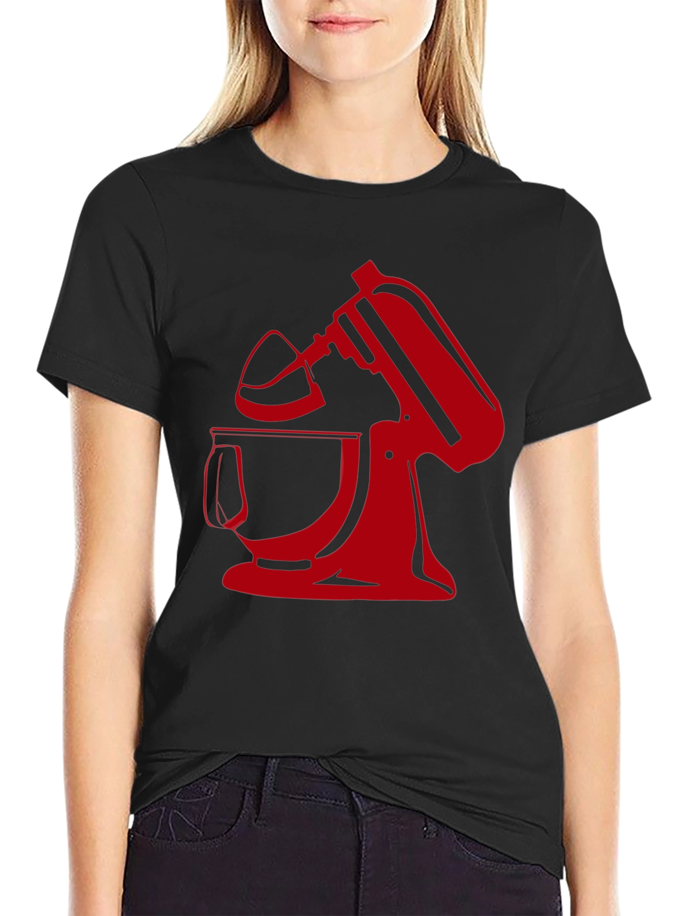 Black Red Mixer Graphic T-Shirt - Baking Enthusiast Apparel view 2