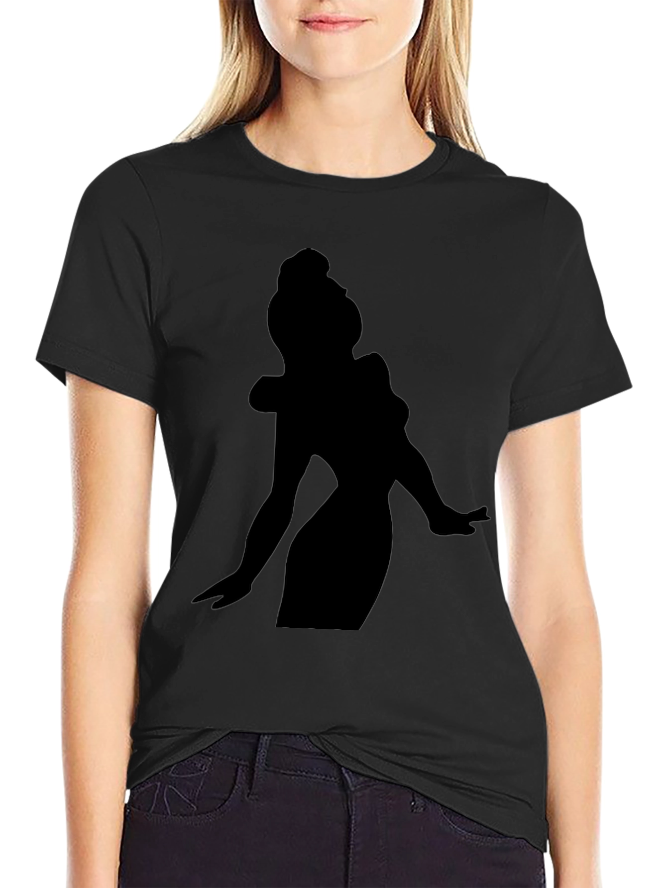 Silhouette Woman Graphic Tee - Black - 2