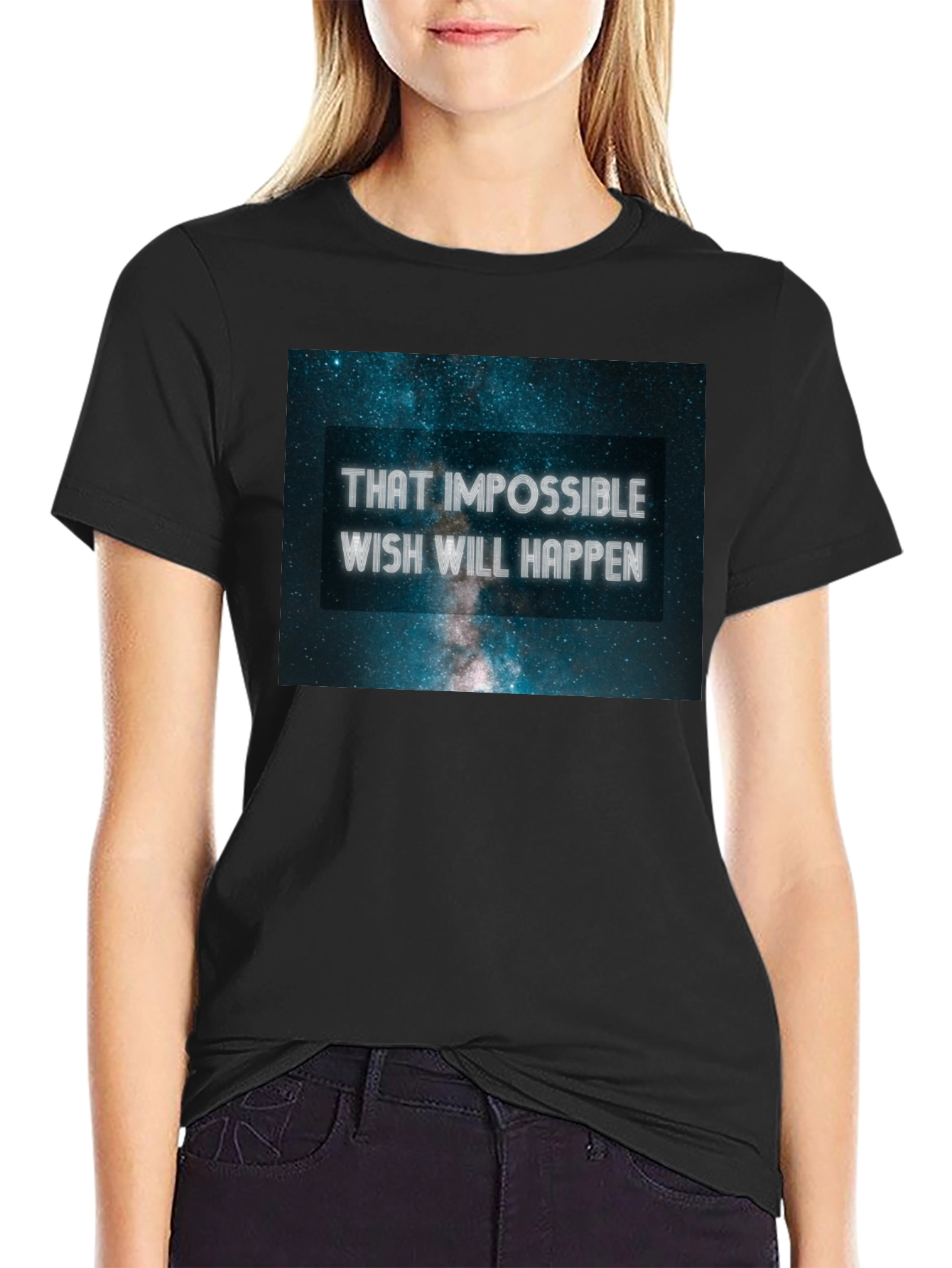 Black Impossible Wish Tee - Galaxy Dream view 2