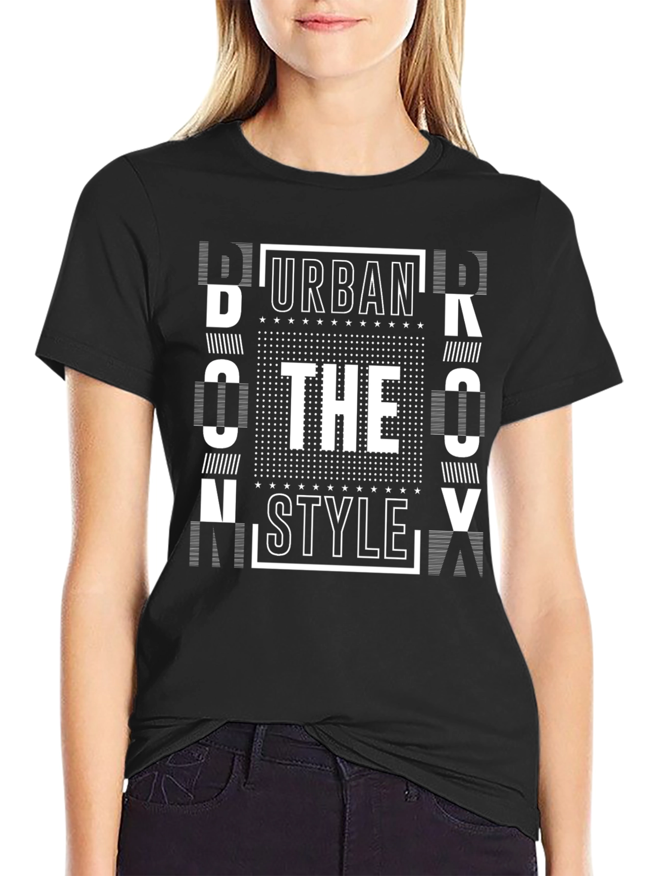 Black Urban Style Graphic Print Black T-Shirt view 2