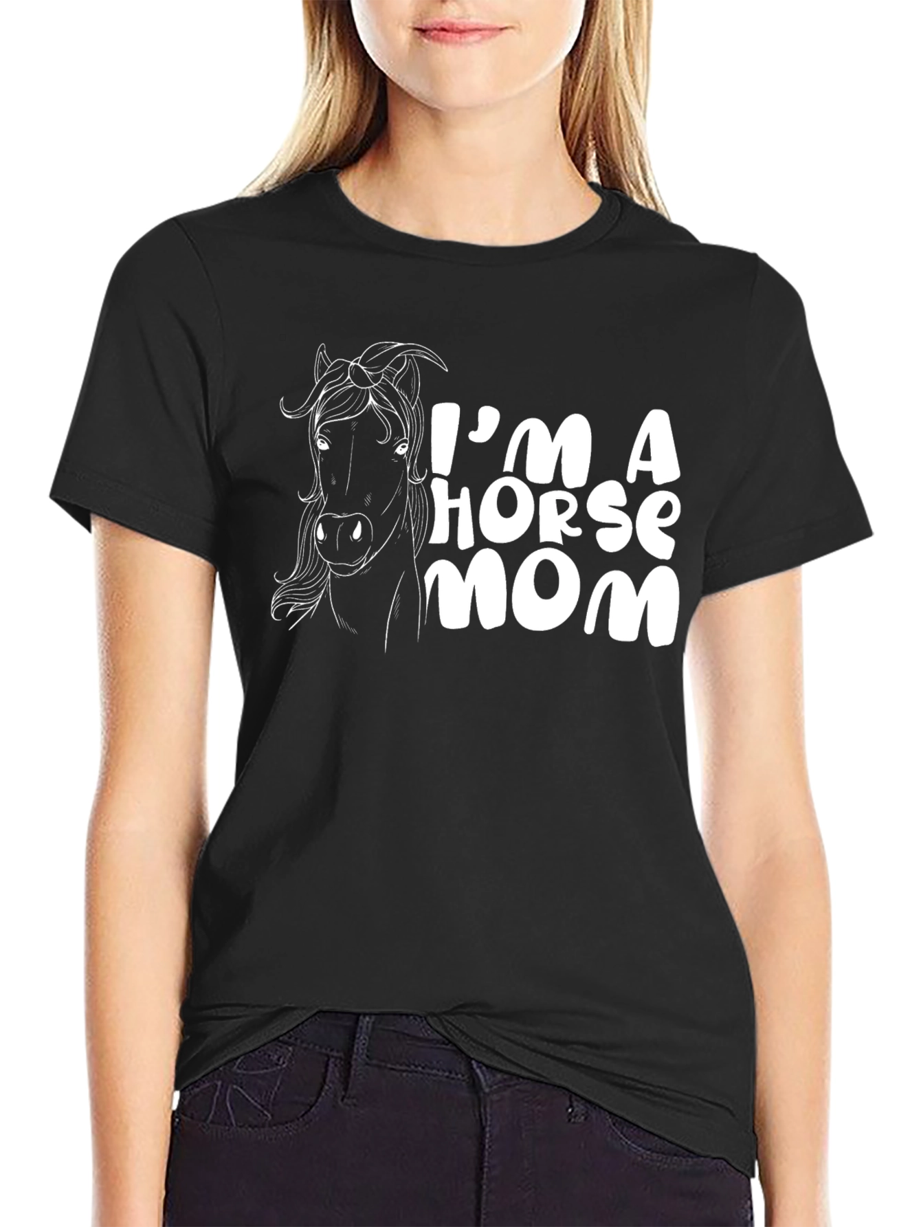 Black I'm A Horse Mom Graphic Tee view 2
