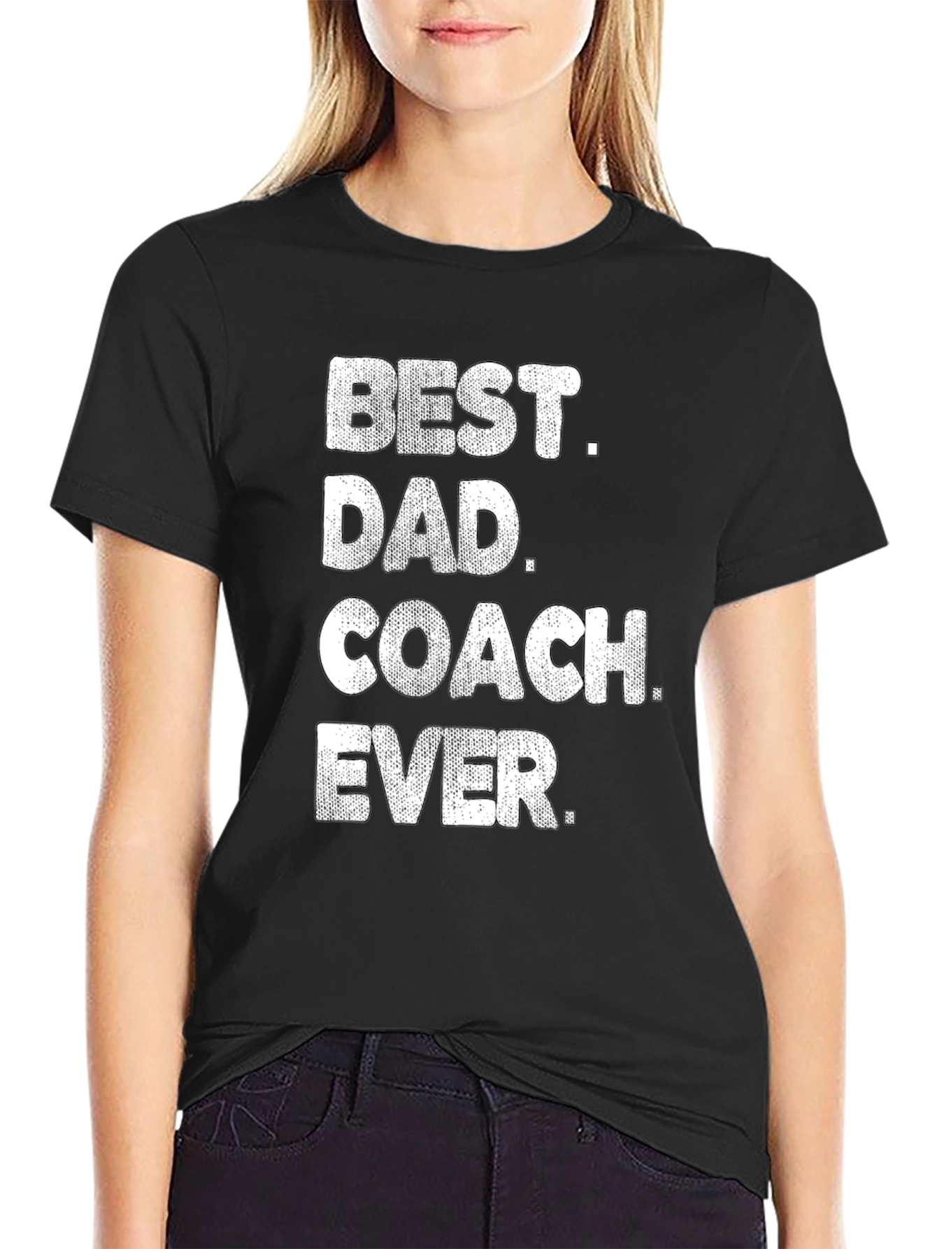 Black Best Dad Coach Ever T-Shirt - Men's Graphic Tee view 2
