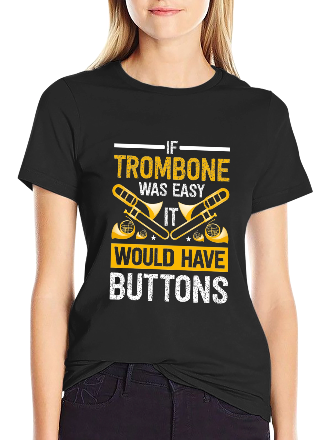Trombone Easy Buttons T-Shirt - Musician Gift - 2