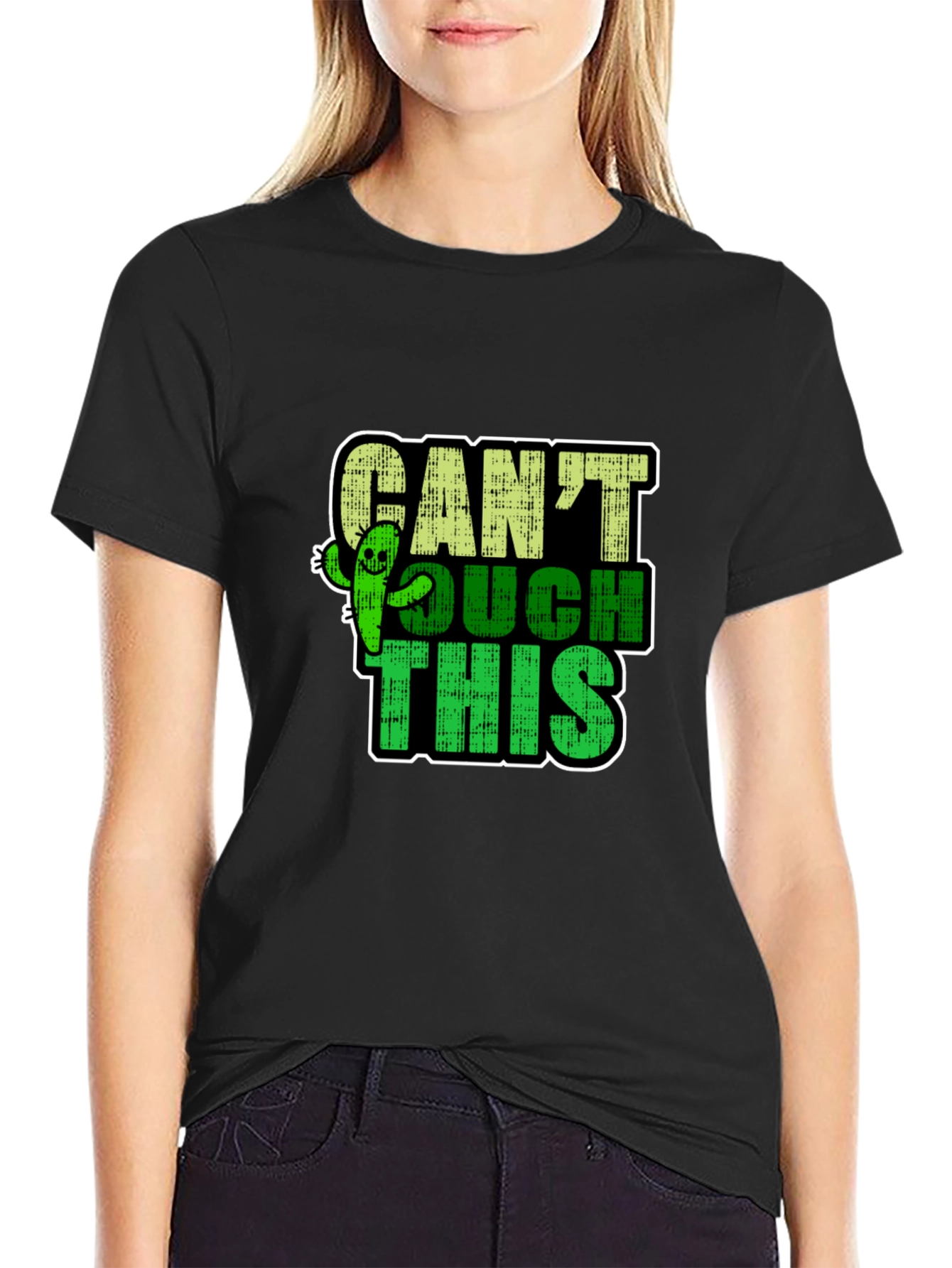 Black Can't Touch This Cactus Graphic T-Shirt view 2