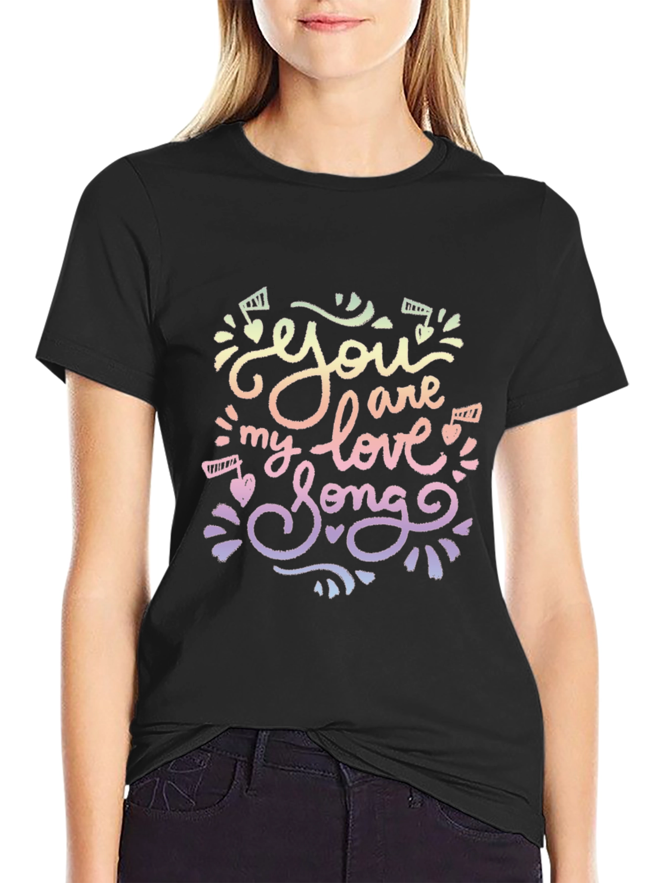 Black You Are My Love Song T-Shirt view 2