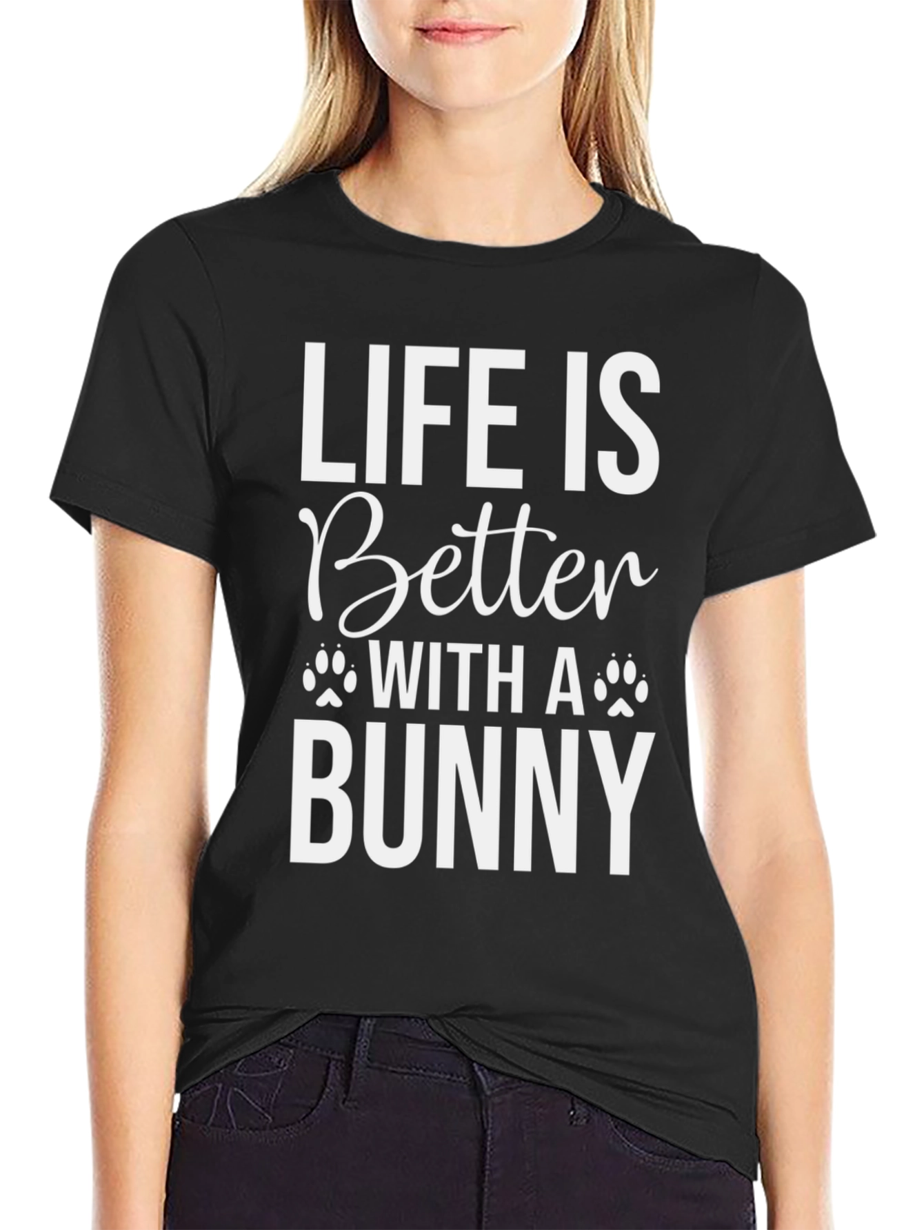 Black Life is Better with a Bunny T-Shirt view 2