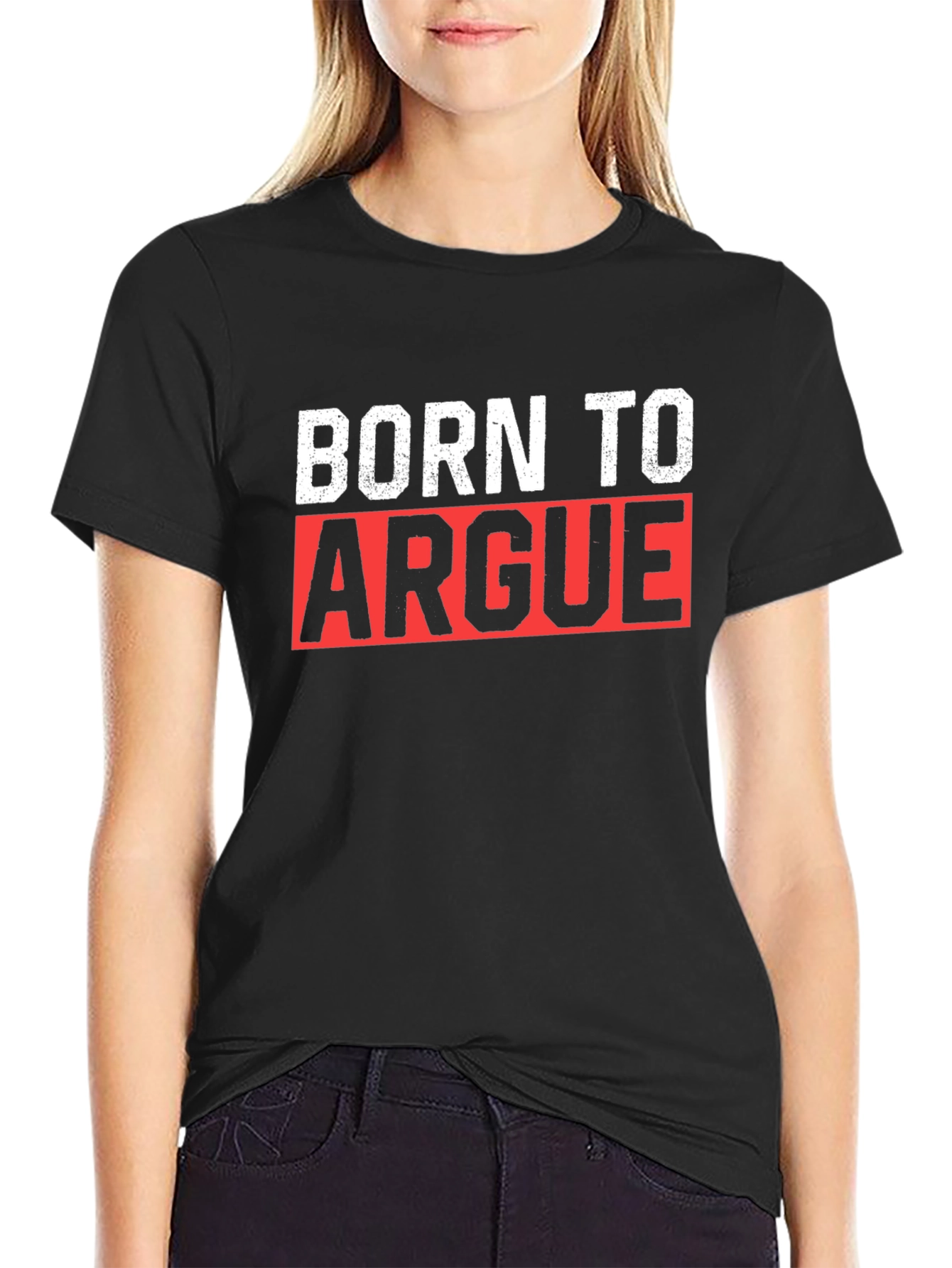 Black Born to Argue Graphic T-Shirt - Funny Statement Tee view 2