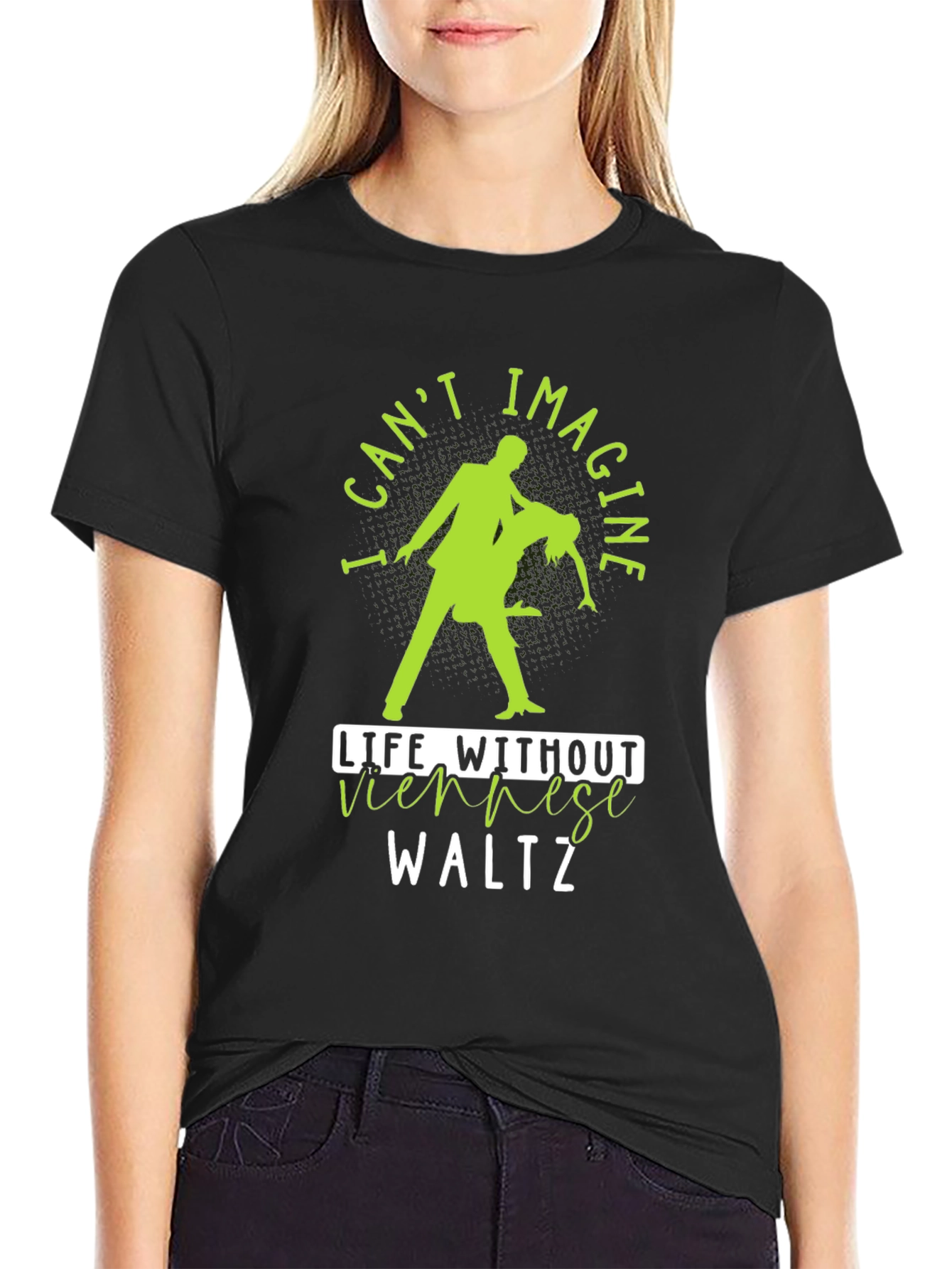 Black Viennese Waltz T-Shirt - Dance Lovers Tee view 2
