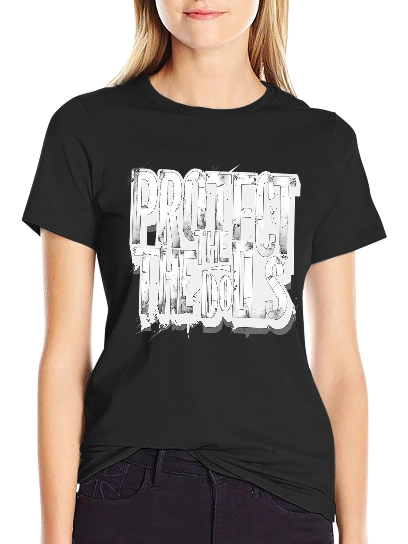 Black Protect the Dolls Graphic T-Shirt view 2