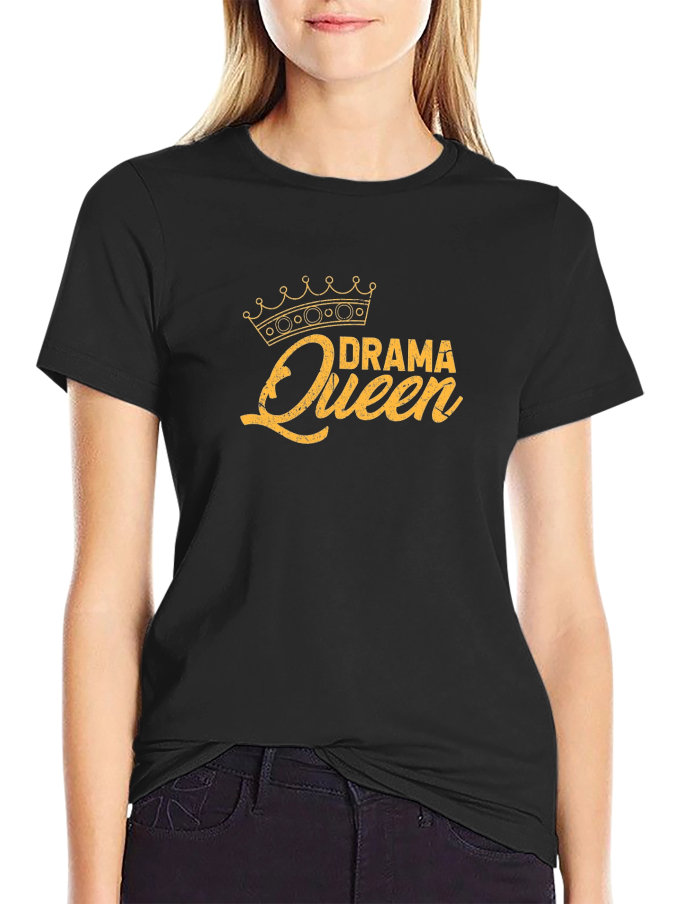 Black Drama Queen T-Shirt - Black Graphic Tee view 2