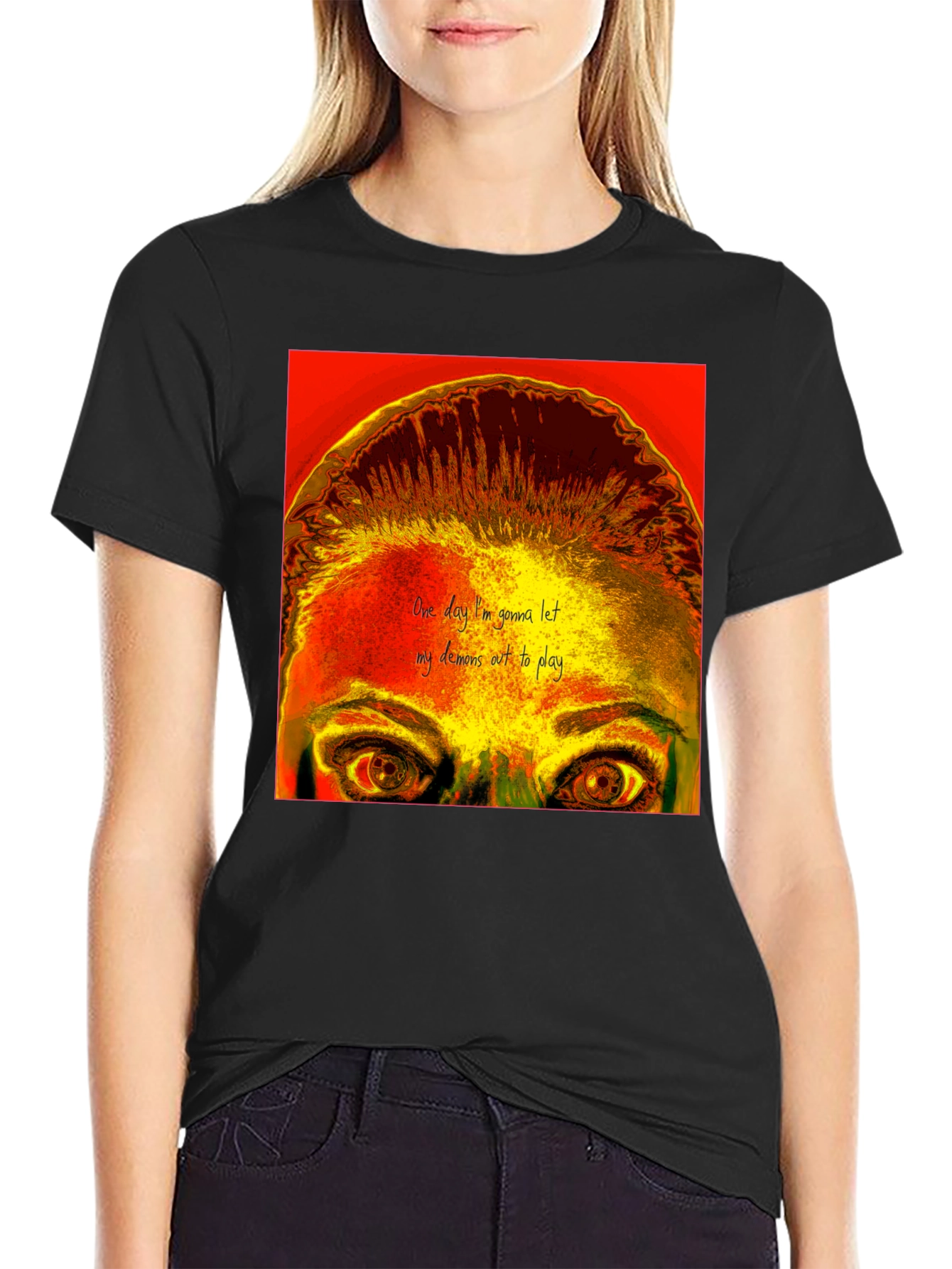 Black Demons Out To Play Graphic Tee view 2