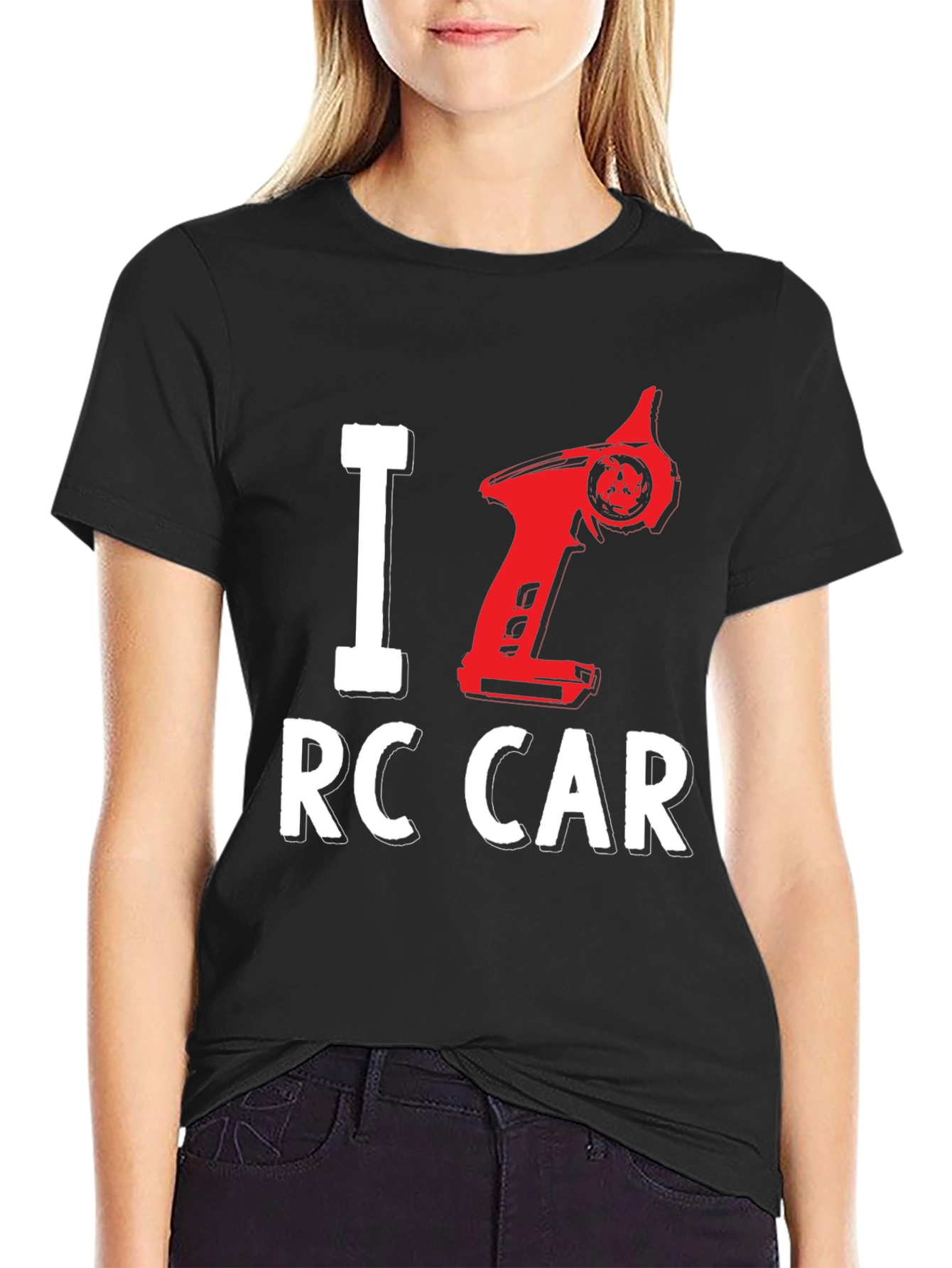 Black I Love RC Car Black T-Shirt view 2